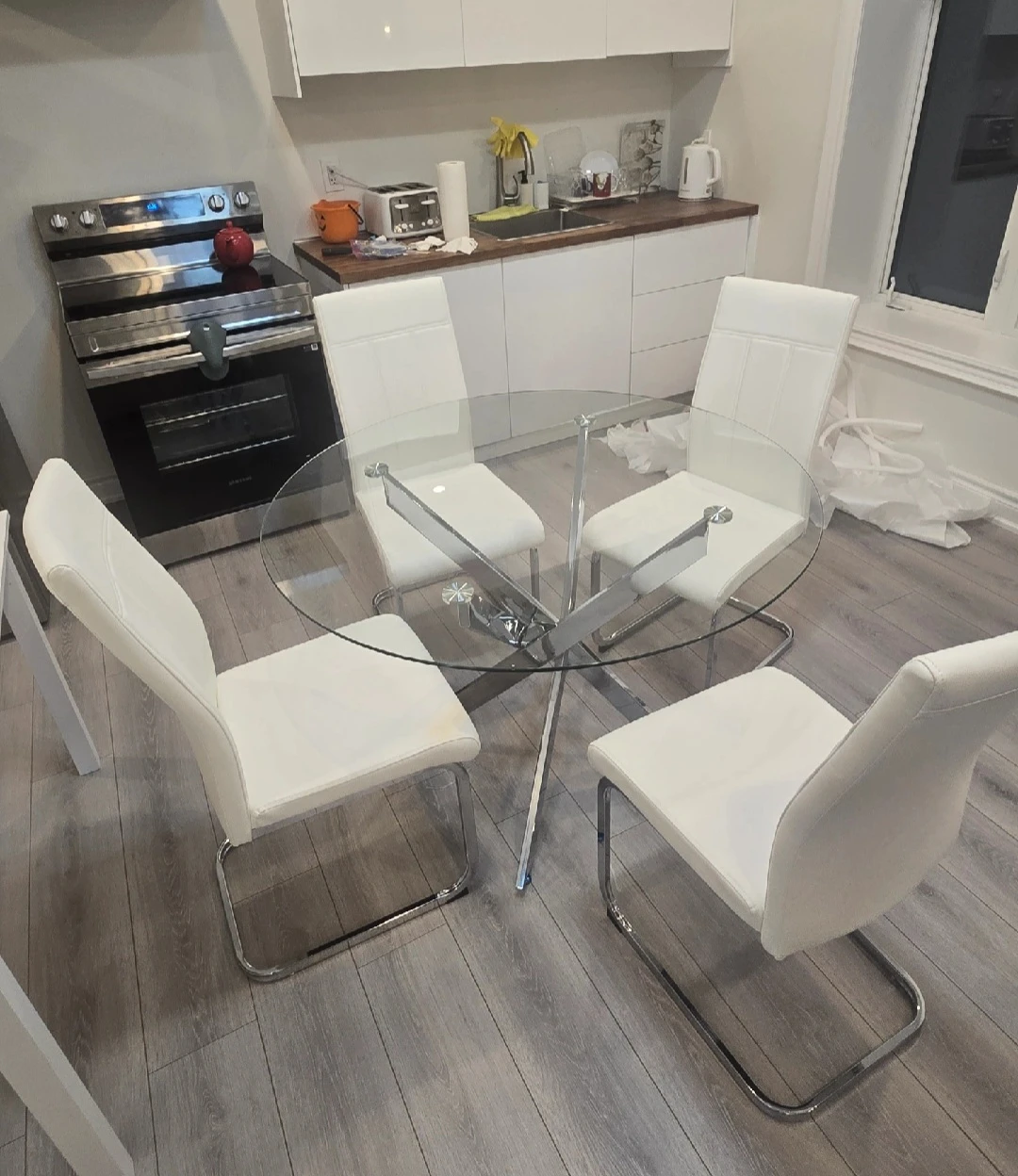 Dinning Set Glass Table with 4 Amazing Chairs - photo 2