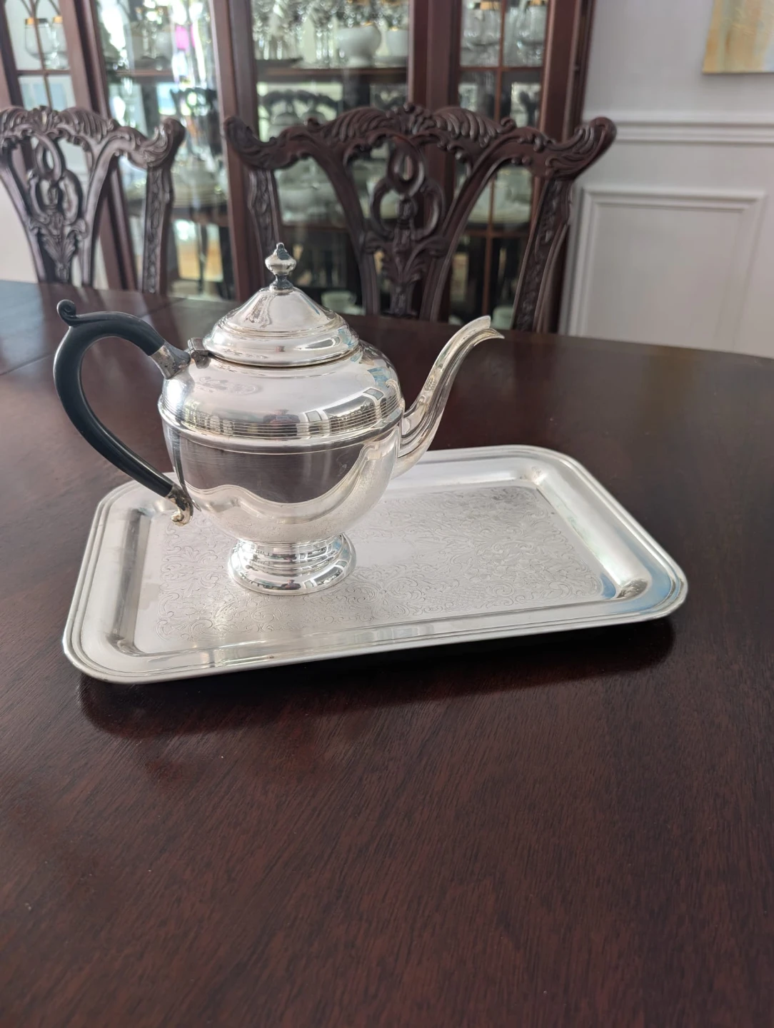 Silver Teapot and Tray Set