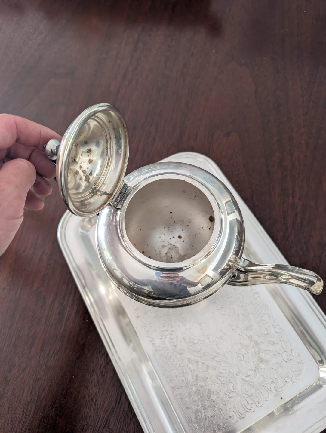 Silver Teapot and Tray Set - photo 5