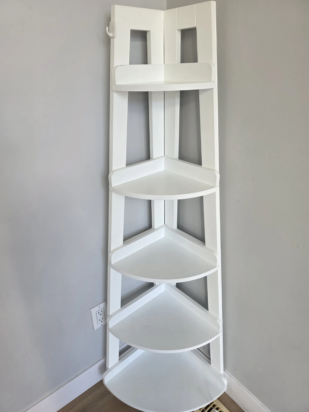 White Corner Shelf Unit - photo 2