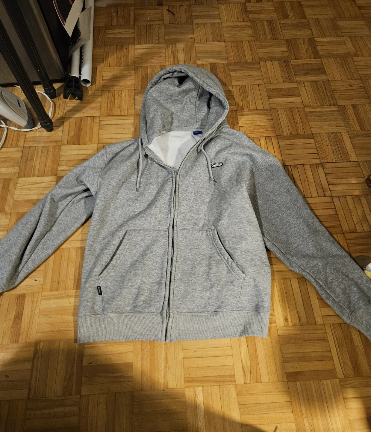 Macfion x Amunits Grey Zip-Up Hoodie