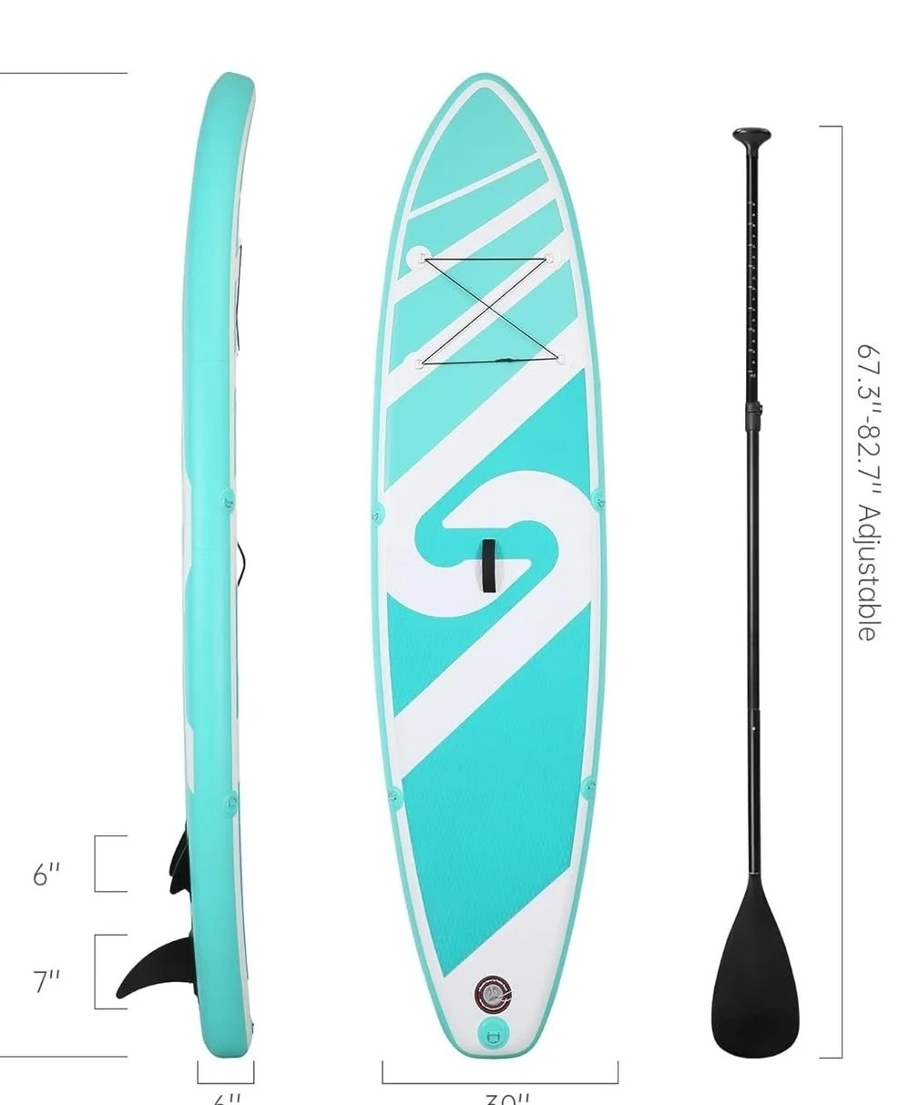 Stand Up Paddleboard Set - Teal & White, 10' Long - photo 3