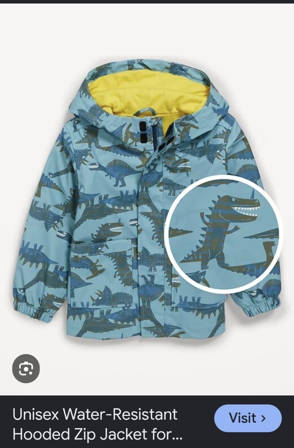 Unisex Water-Resistant Dinosaur Jacket