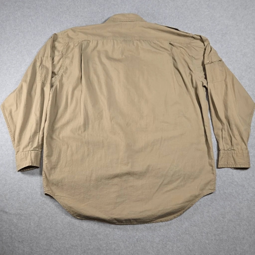 Banana Republic men Long Sleeve Button Up Shirt Tan safari shirt - photo 3
