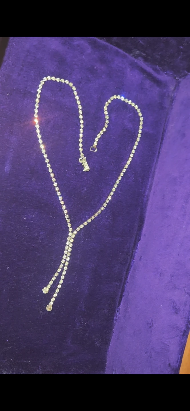 Pretty vintage necklace with crystal drops - photo 2