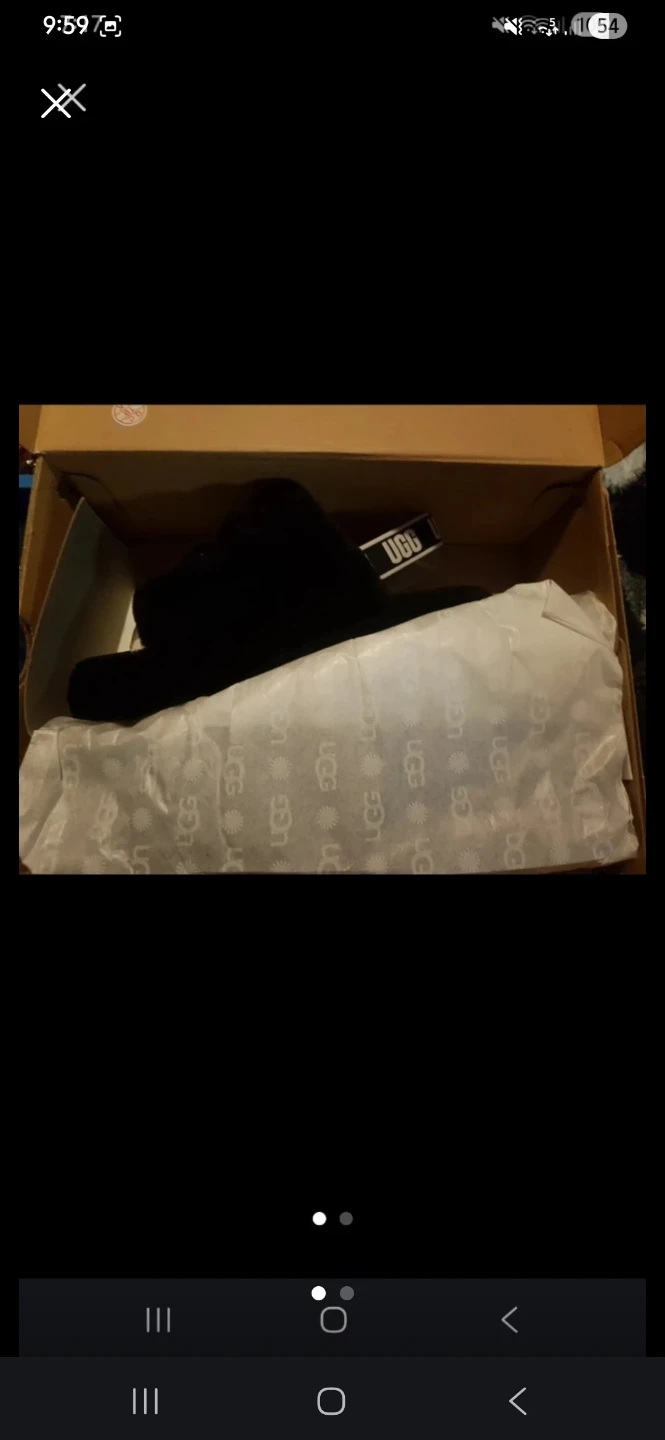 Black UGG Fluffy Slides Brand New!