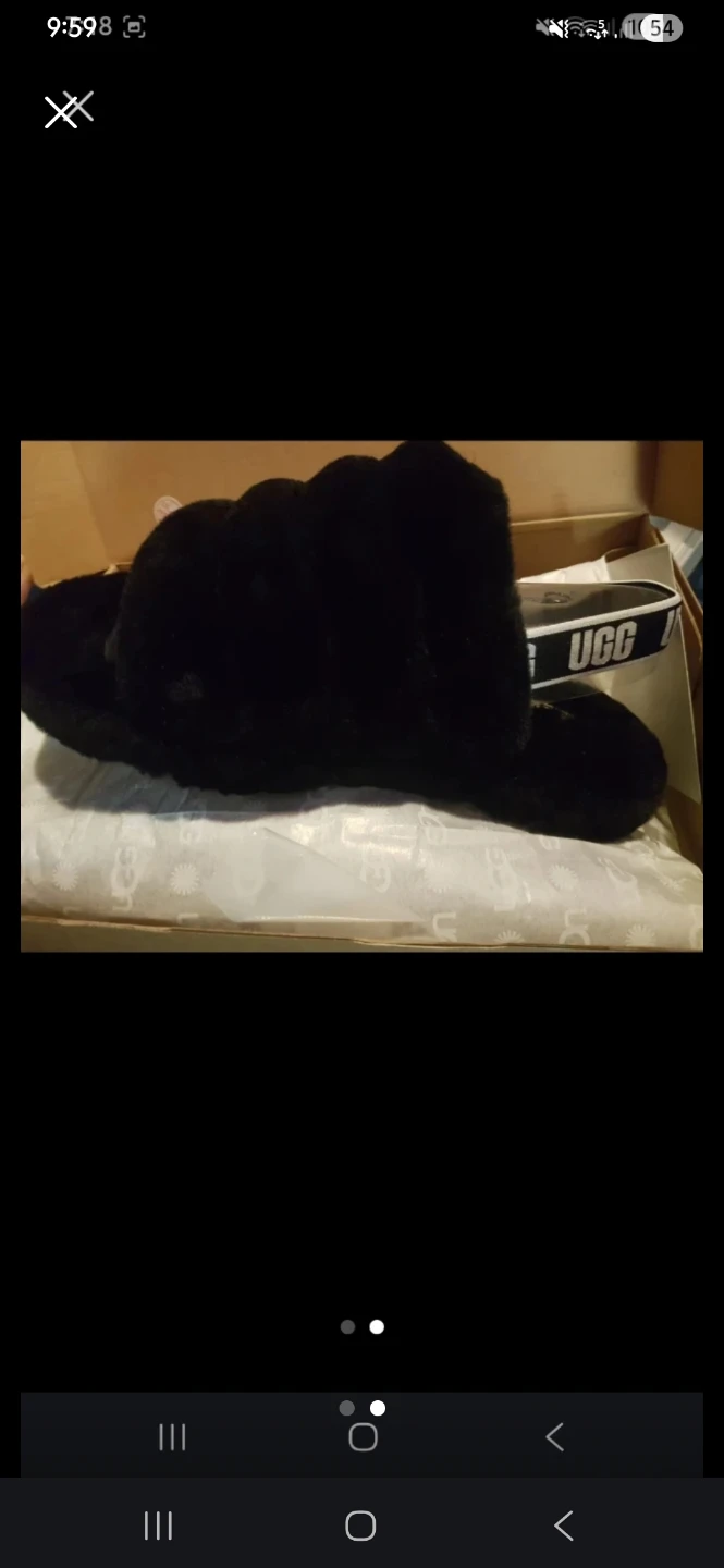 Black UGG Fluffy Slides Brand New! - photo 2