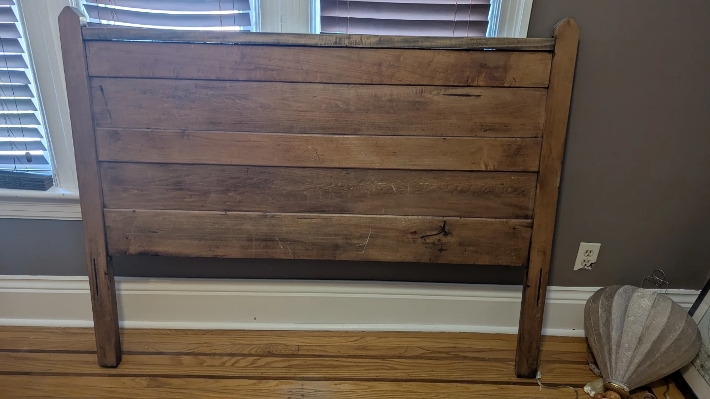 Antique Arts & Crafts style Wooden bedframe-double/full sized - photo 5