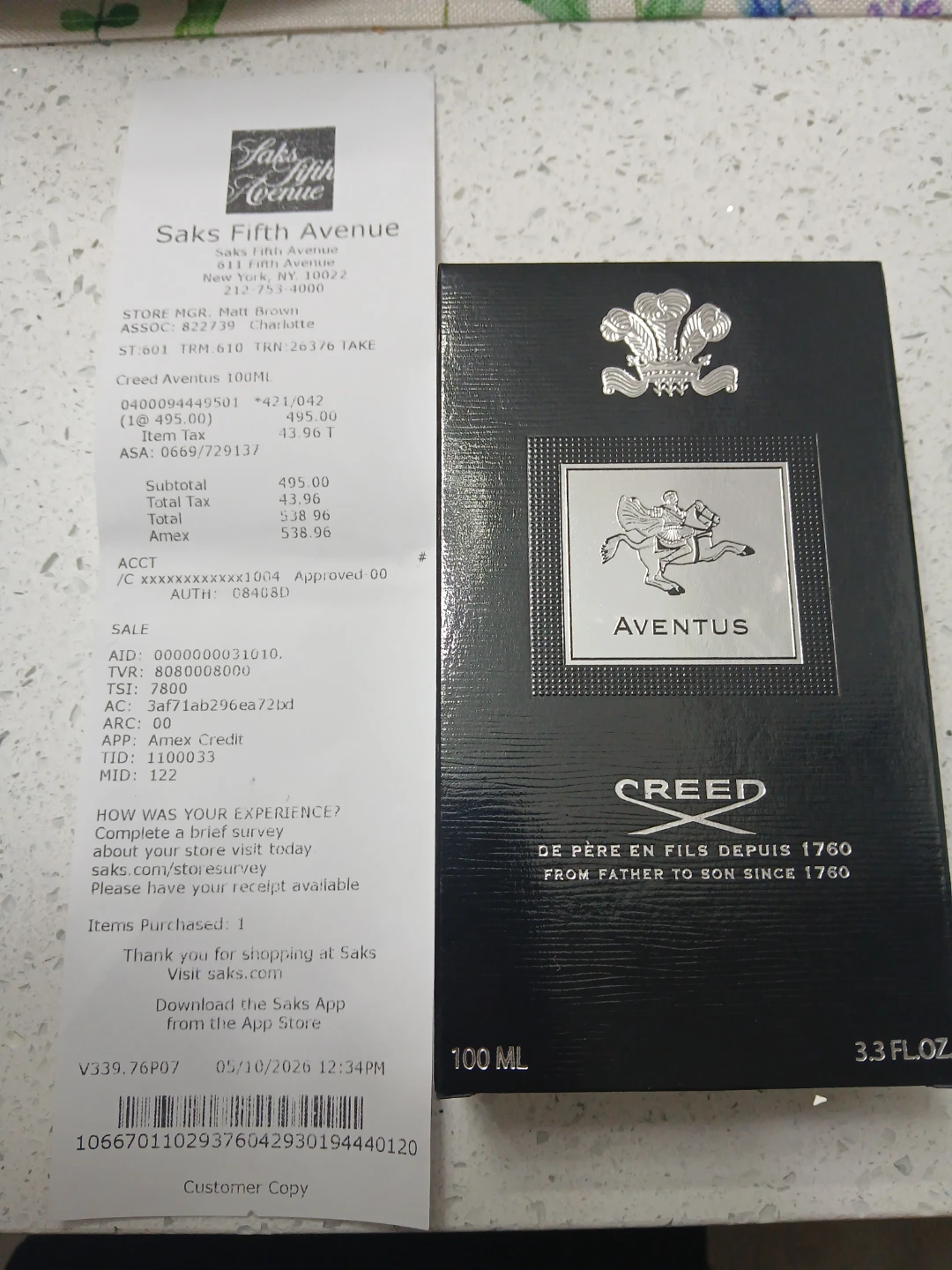 Creed aventus Male Cologne
