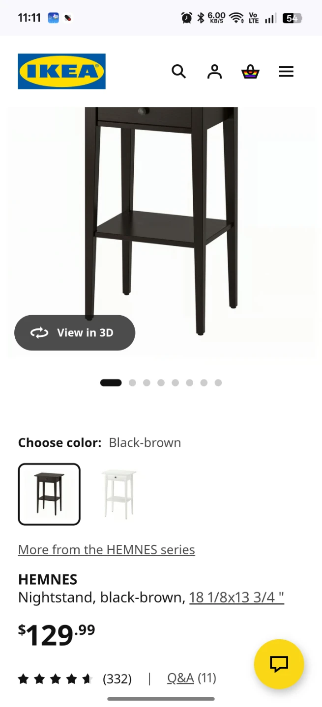 IKEA HEMNES Nightstand - Black-brown - photo 2