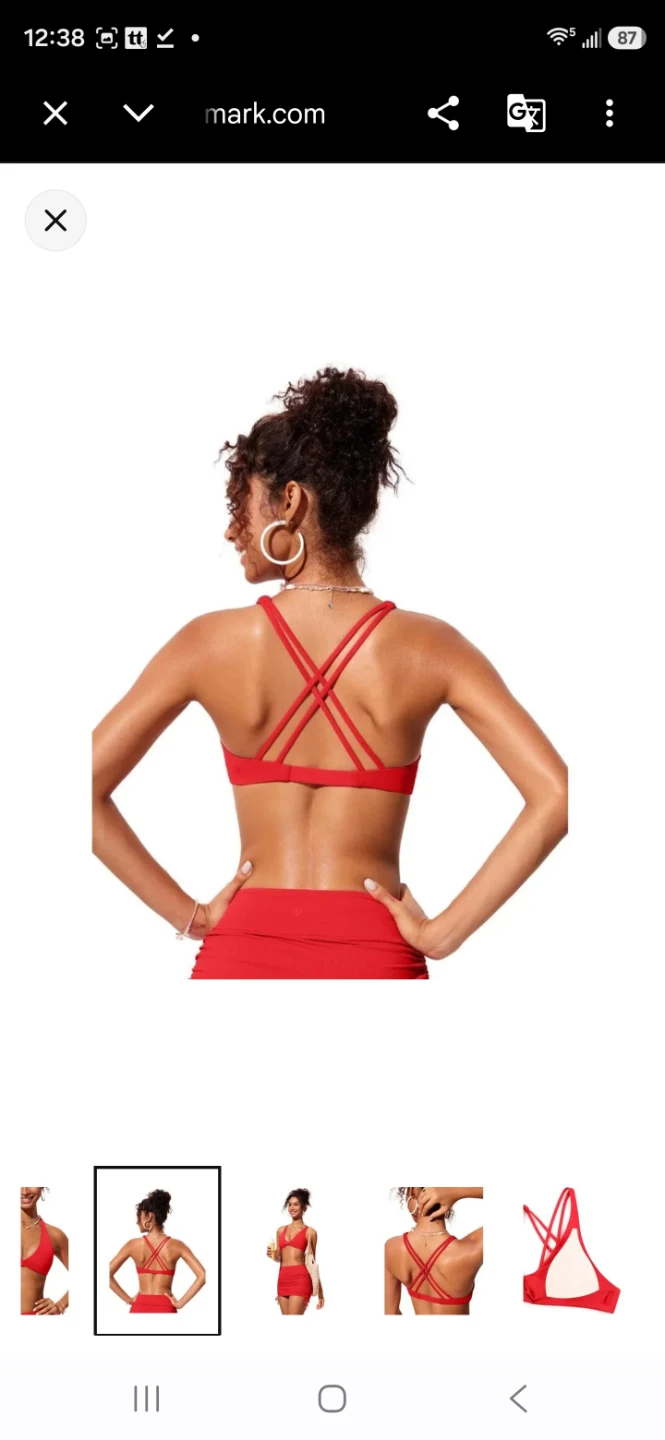 Red Twist Front Strappy Bikini Top - photo 2