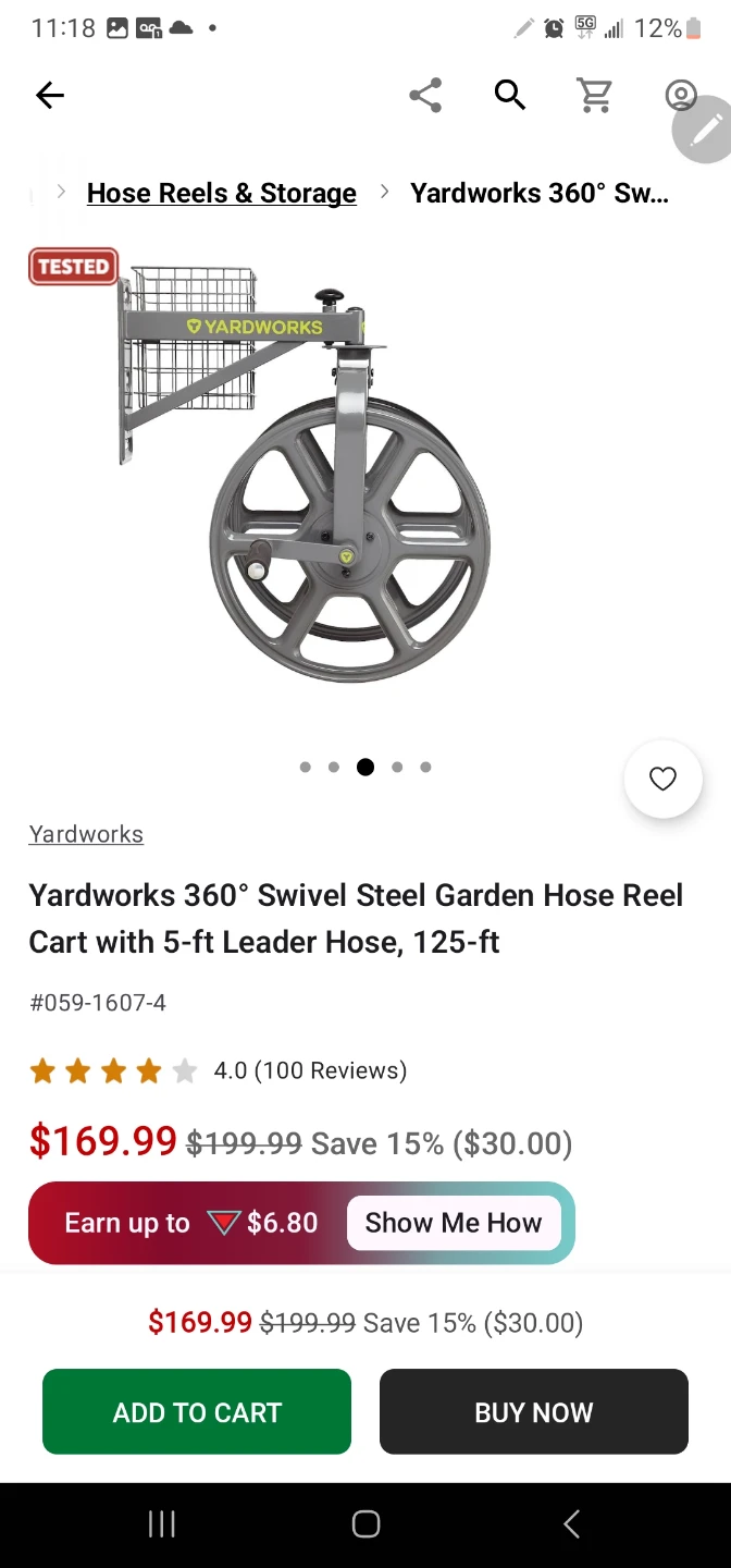 Yardworks 360° Rotating Hose Reel - photo 5