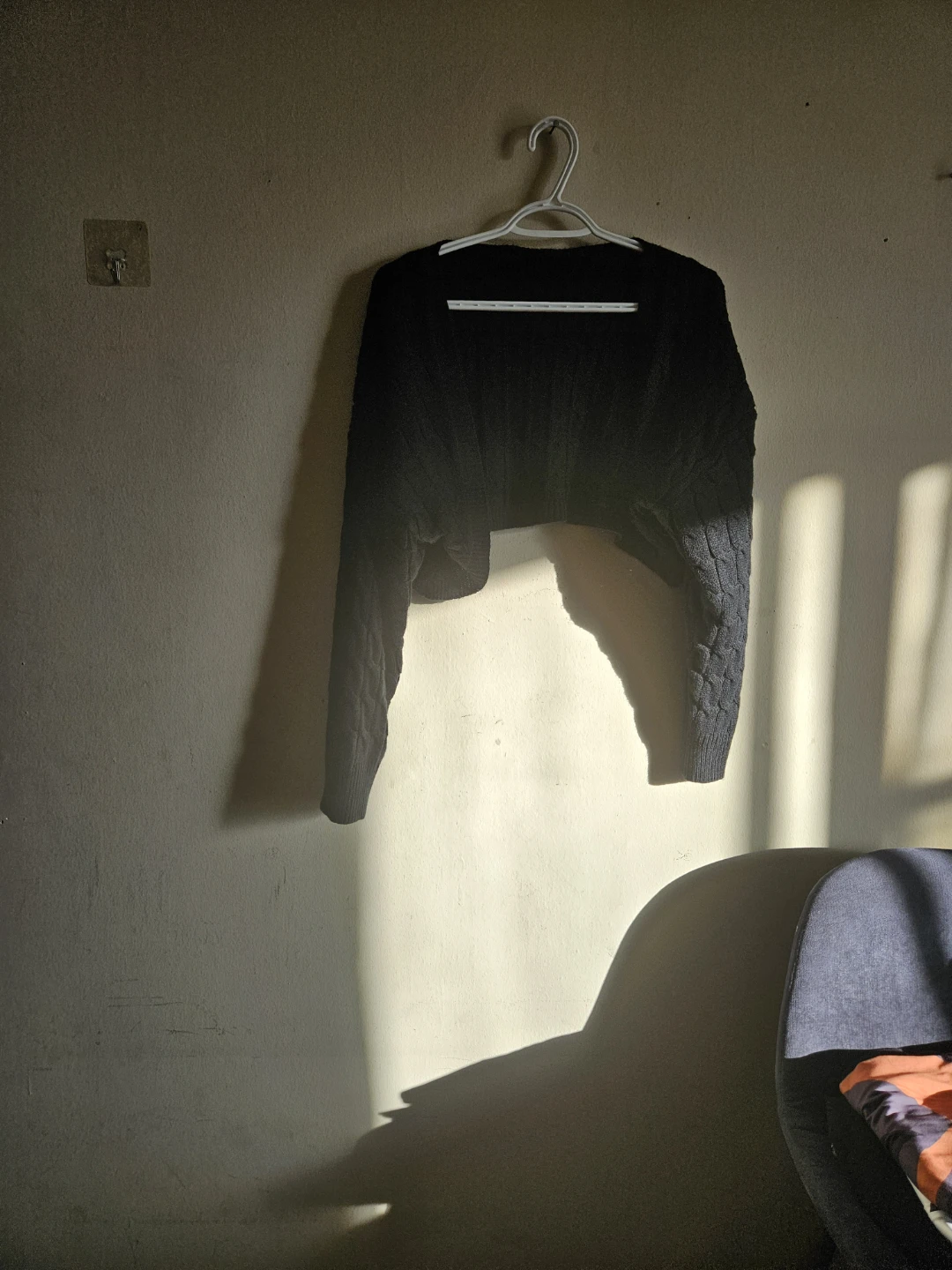 Black Cropped Cable Knit Cardigan - photo 2