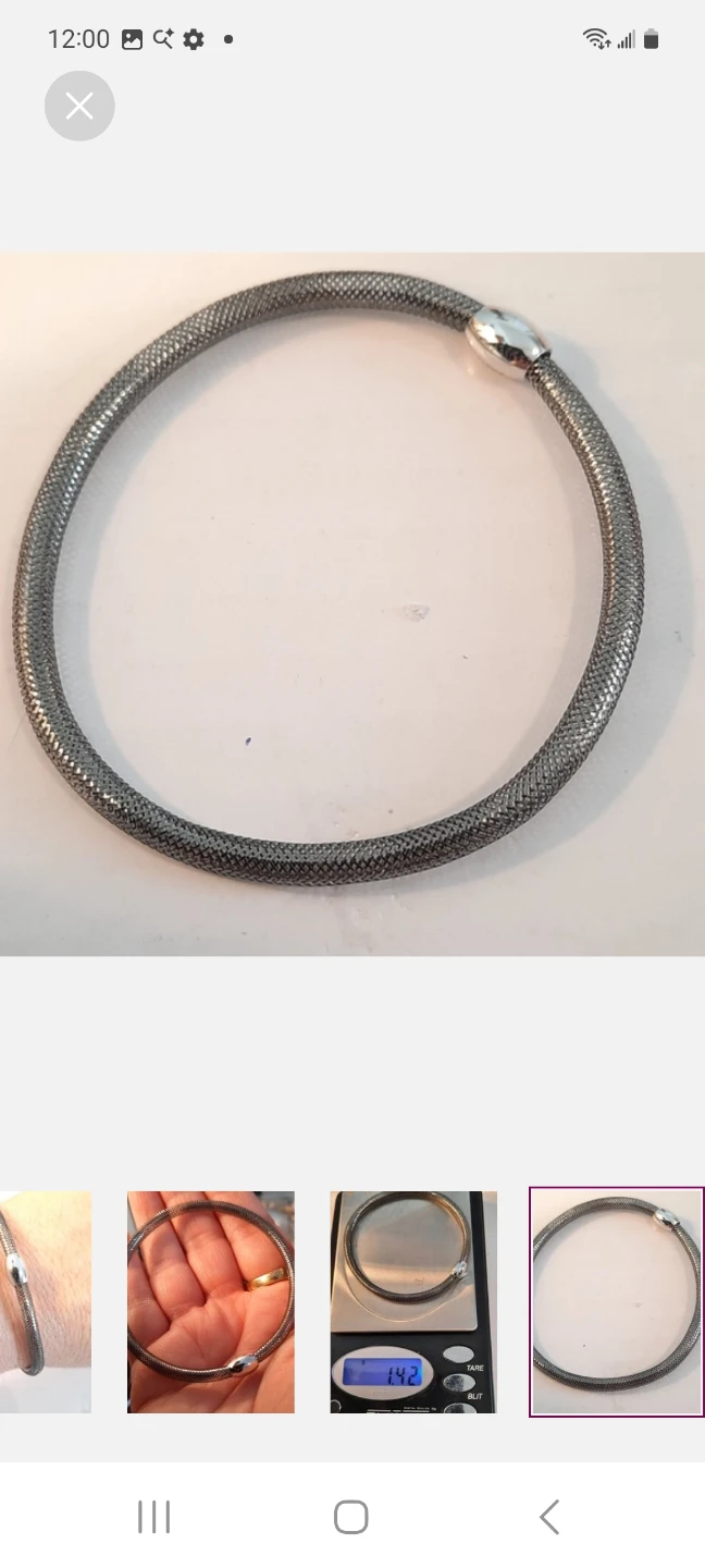 14K White Gold Mesh Bangle Bracelet - photo 2