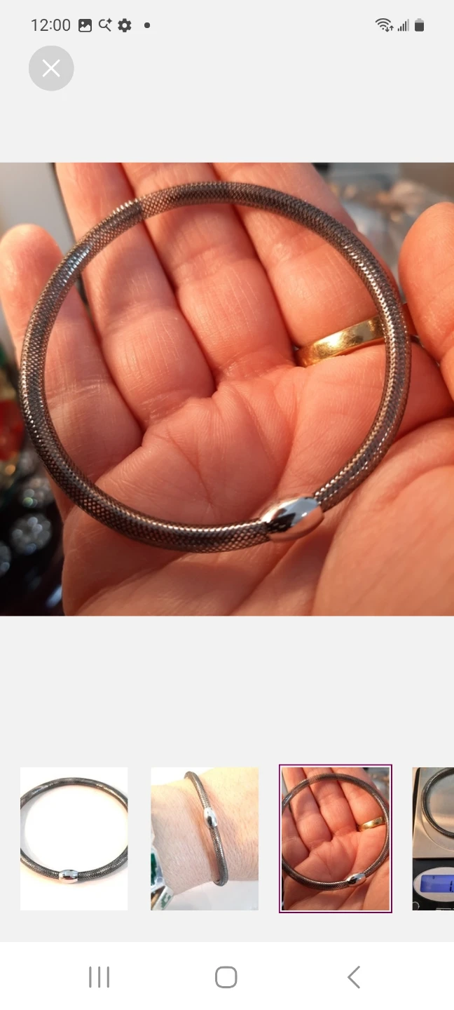 14K White Gold Mesh Bangle Bracelet - photo 5