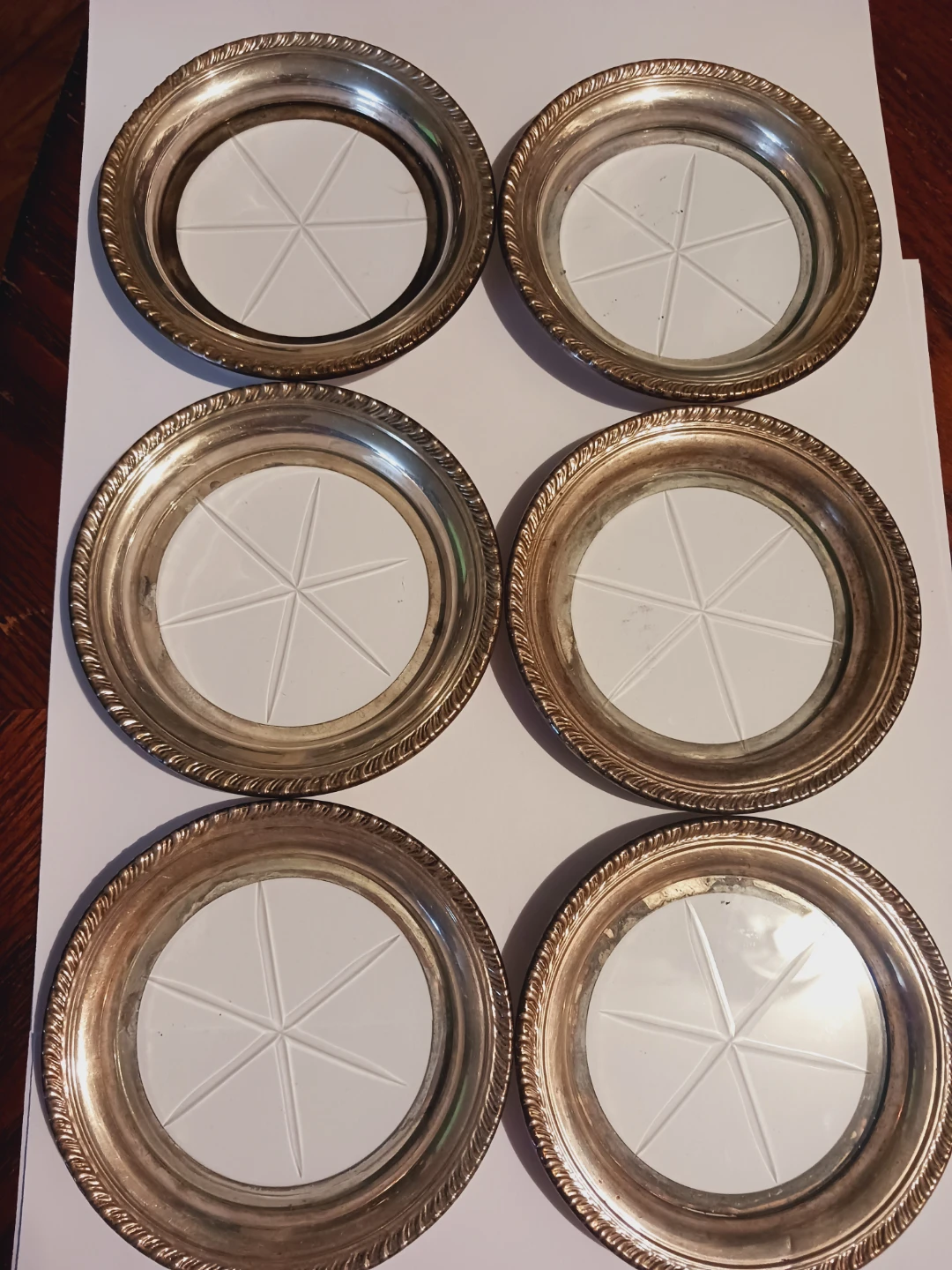 Set of 6 Sterling Silver 925 Coasters - photo 3