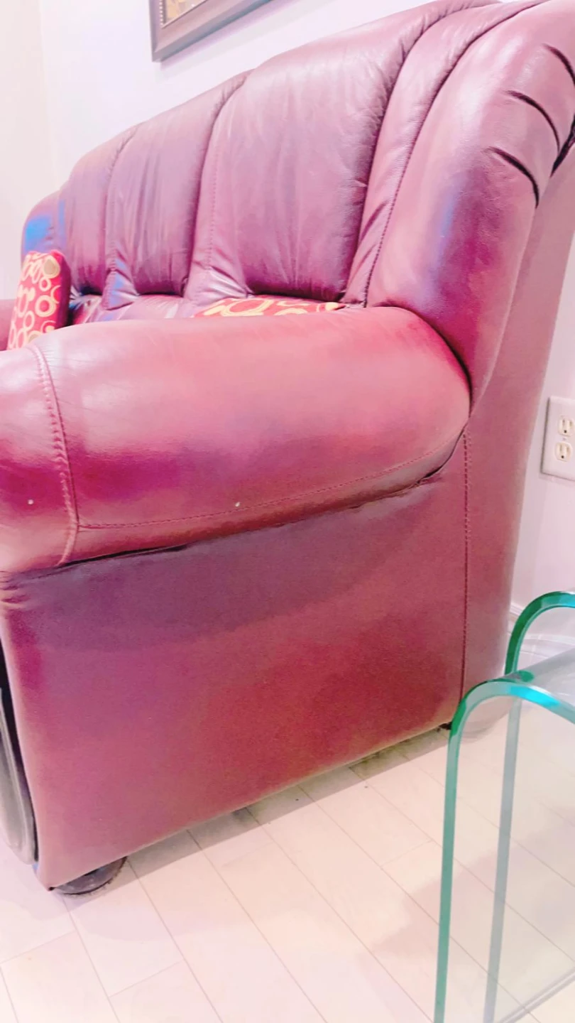 Leather Sofa Set - Burgundy - photo 3