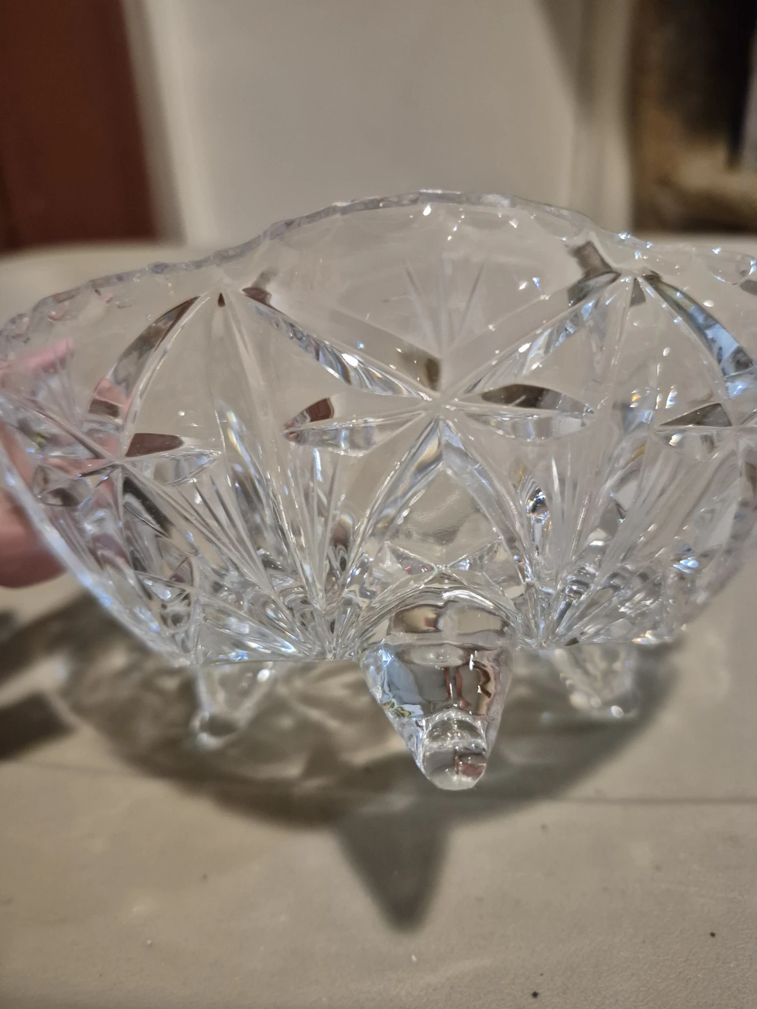 Glass candy dish with feet - photo 3