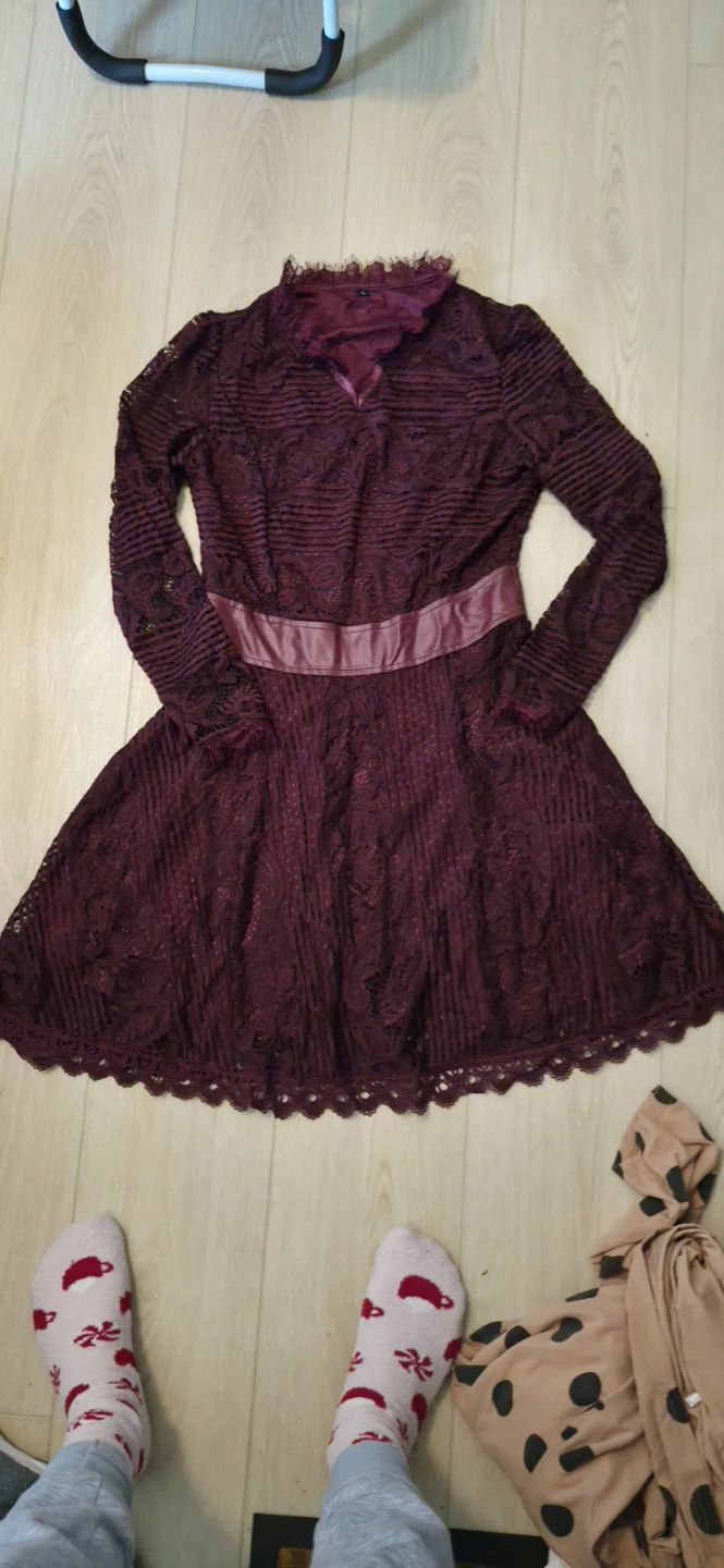 Maroon Lace Dress - Size XL