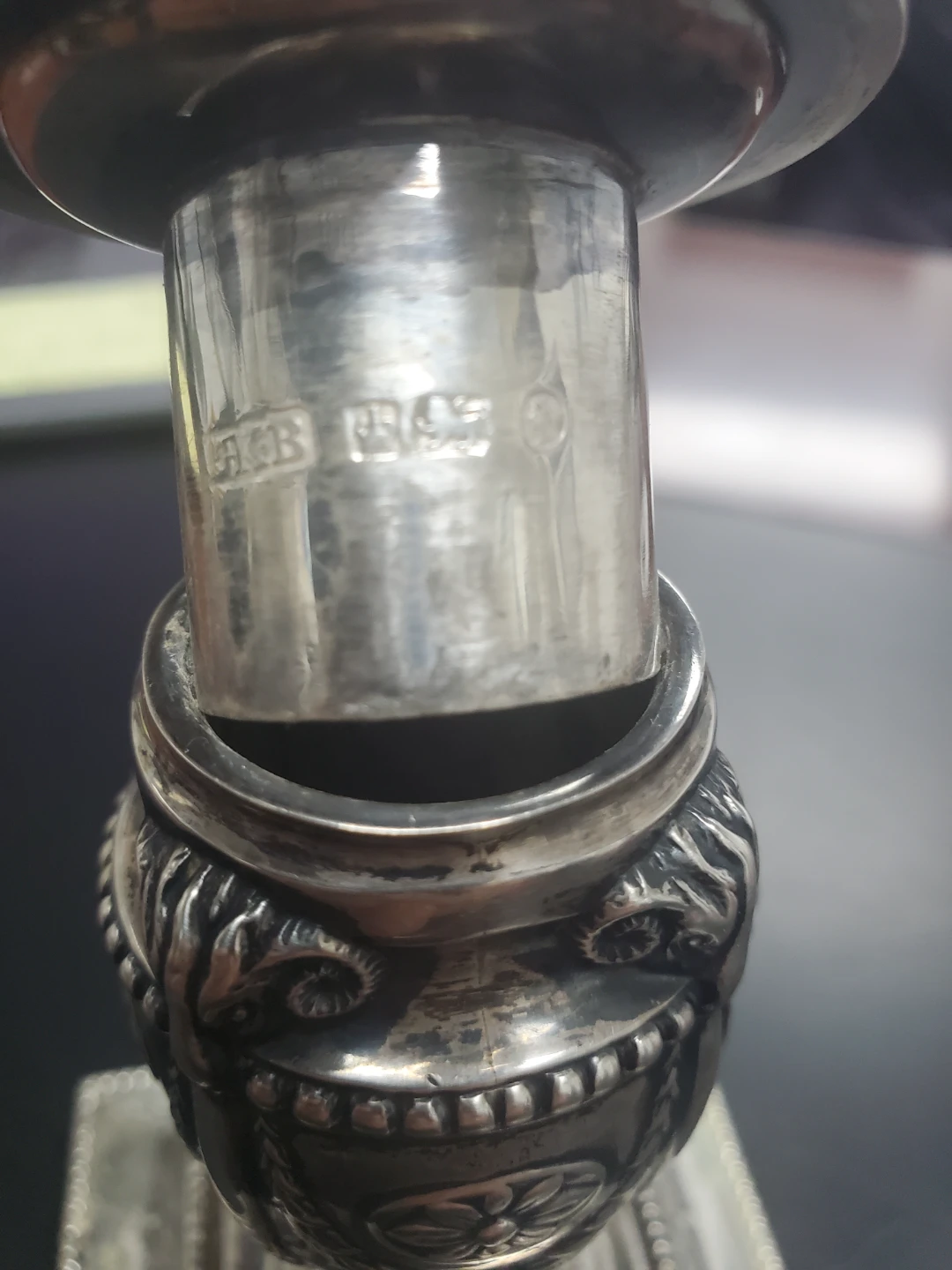 STERLING SILVER Antique Silver Candlestick Holder - photo 5