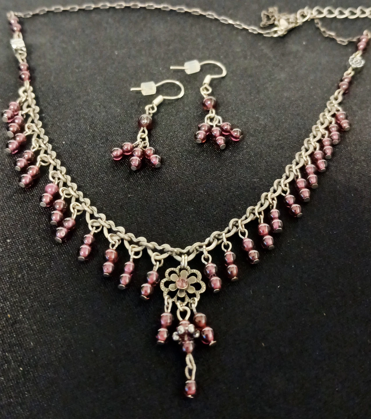 Garnet Necklace and Earring Set - photo 3