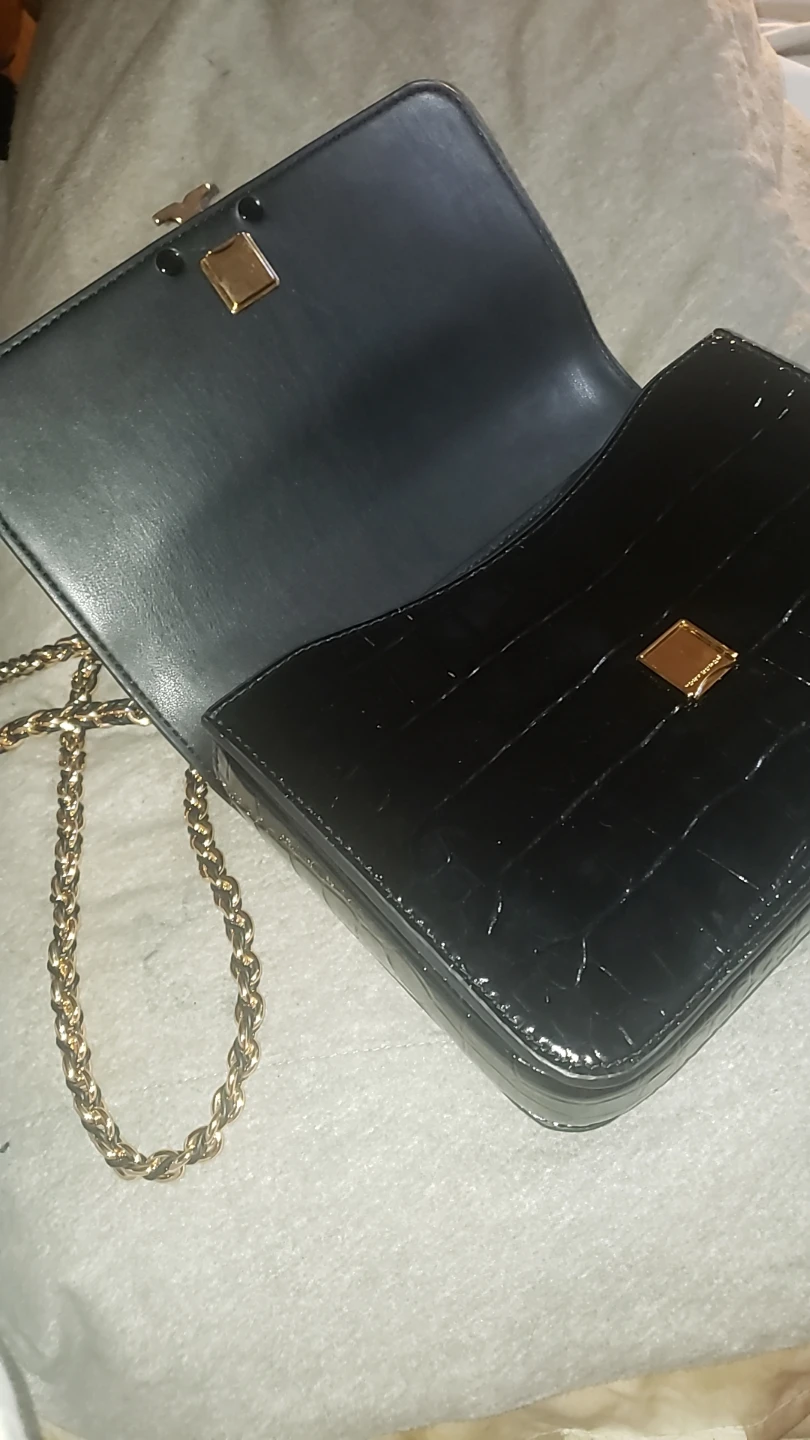 Tory Burch Black Croc Embossed Chain Bag - photo 3