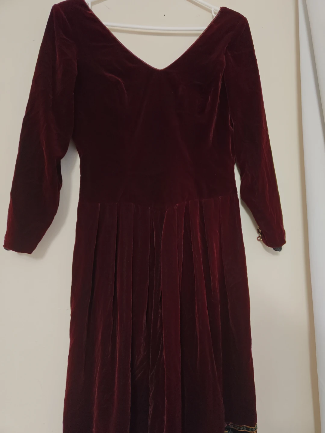 Velvet Dress with Paisley Trim - photo 2