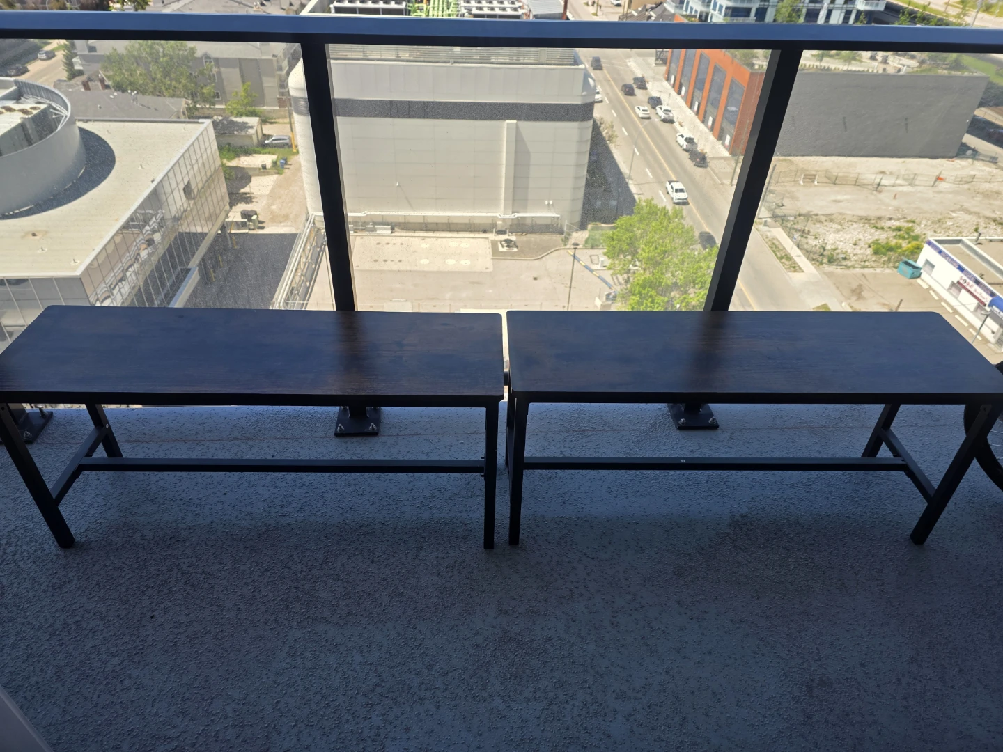 Dark Wood Bench - Set of 2 - photo 2