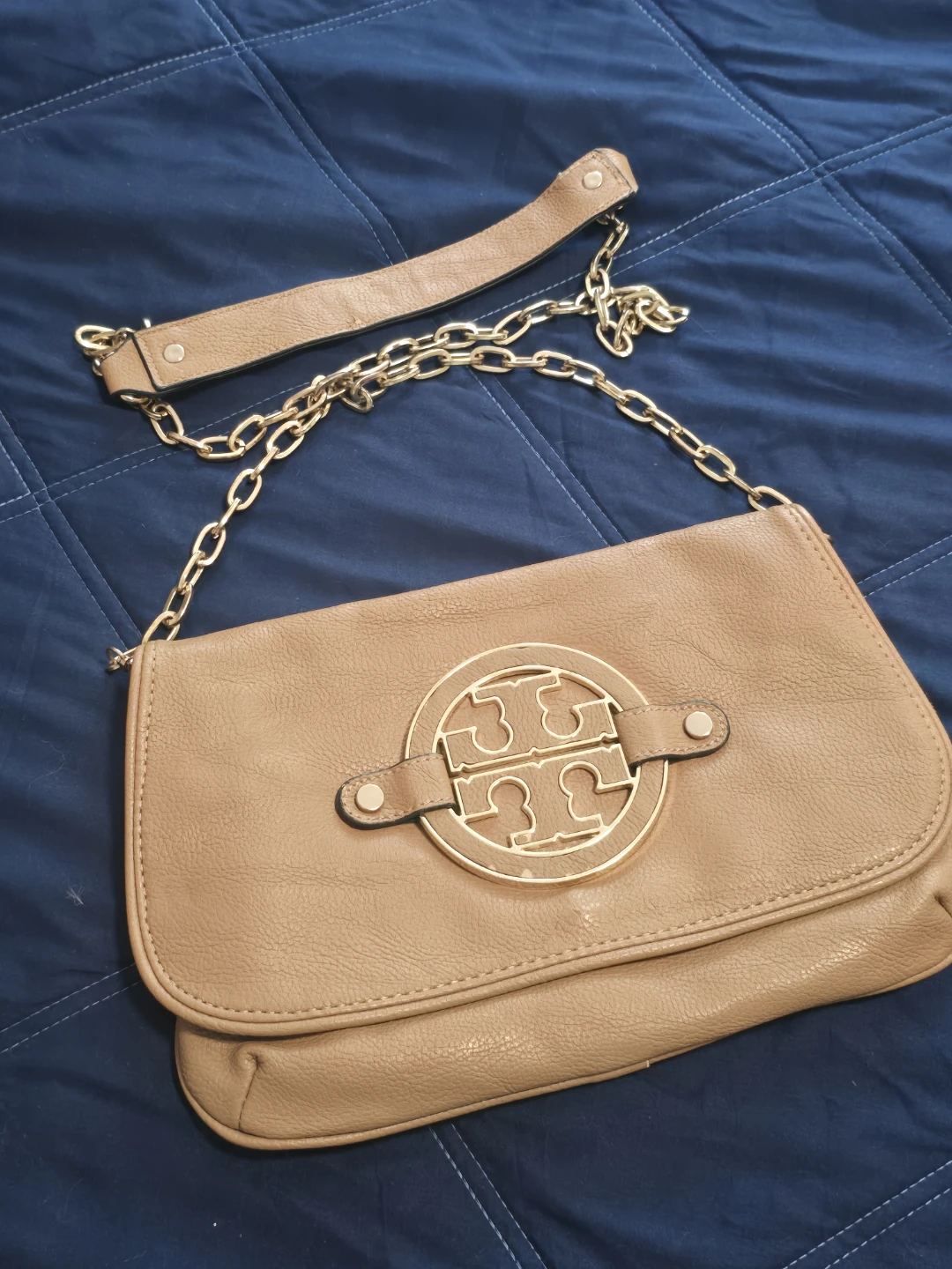 Tory Burch Leather Clutch with Chain Strap