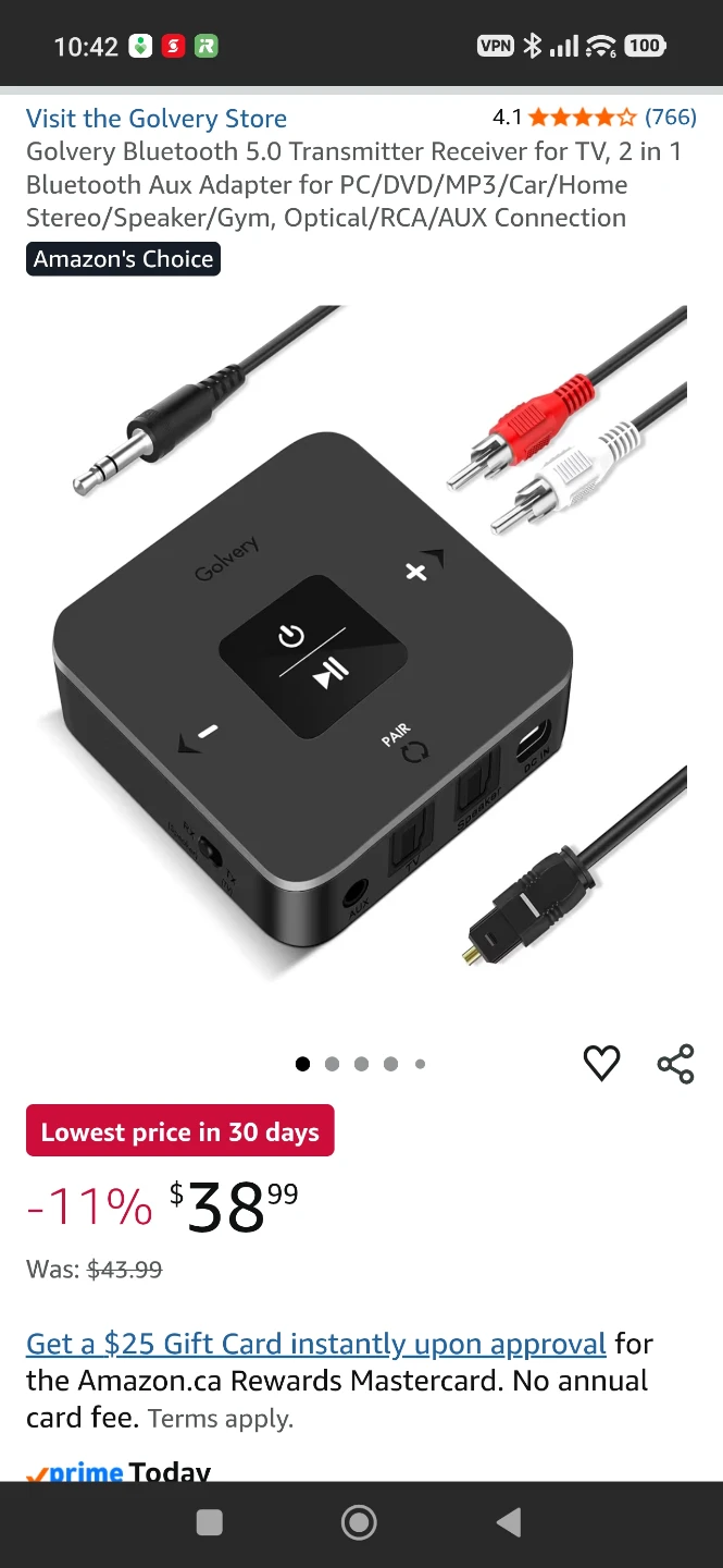 Golvery Bluetooth 5.0 Transmitter Receiver - photo 3