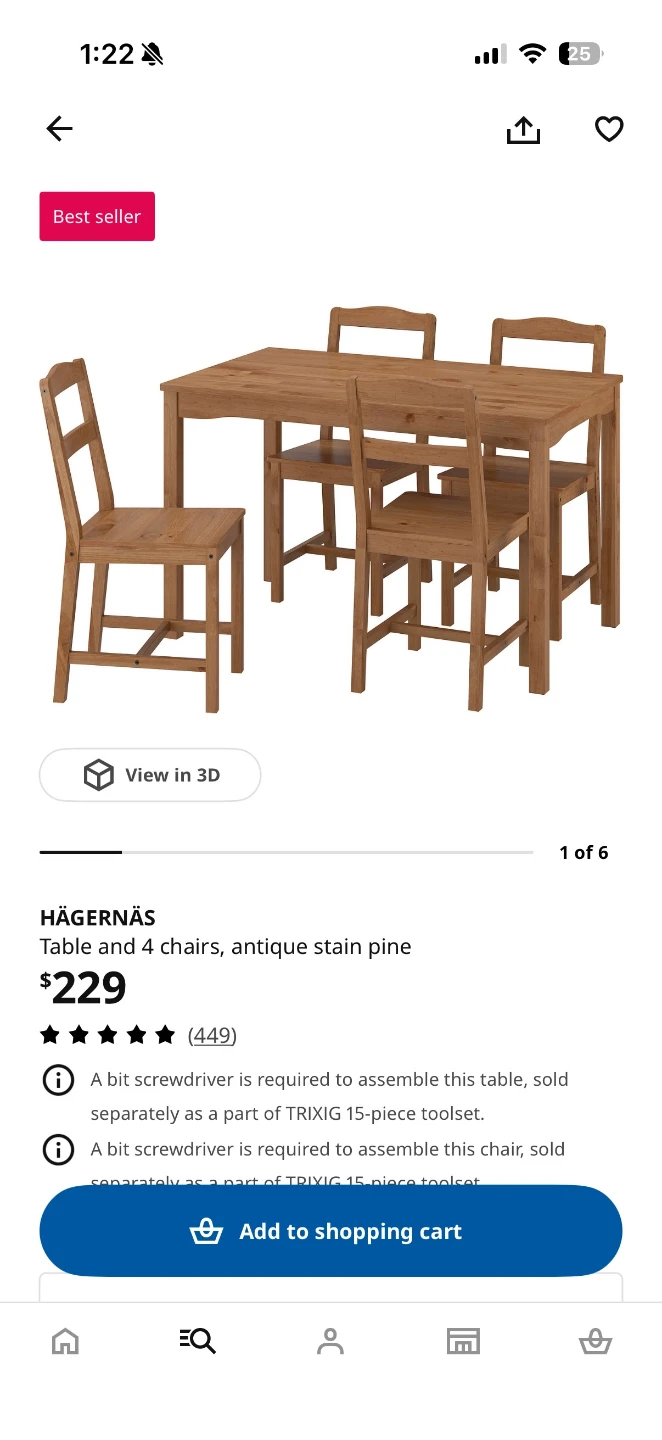 IKEA HÄGERNÄS Table and 4 Chairs - Antique Stain Pine - photo 3