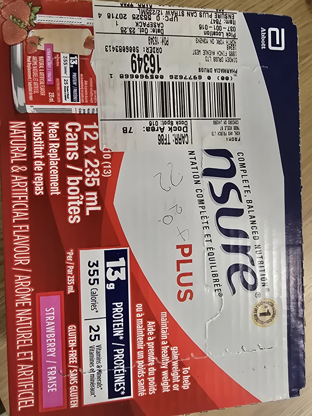 Ensure Plus Strawberry Nutritional Drinks (12 x 235 mL)