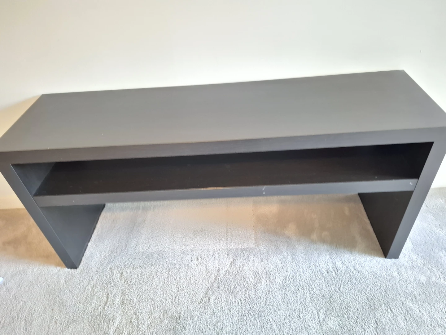 Ikea Dark Wood Console Table with Shelf