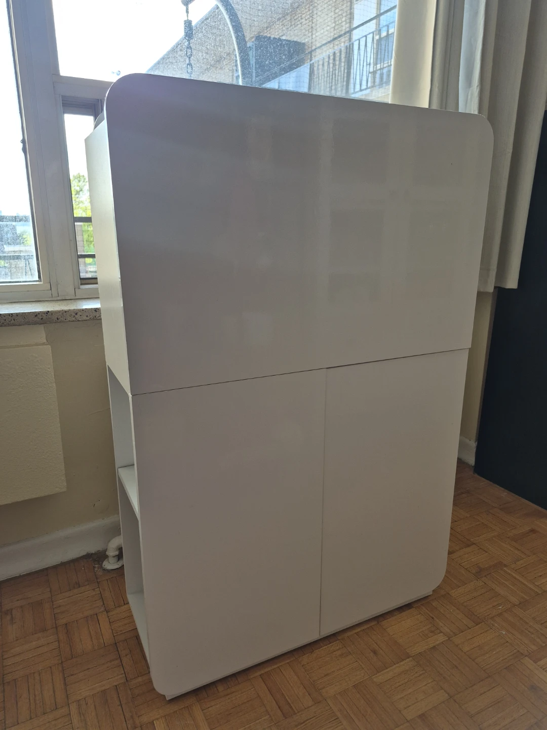 White fold down compact multi-use desk - photo 2