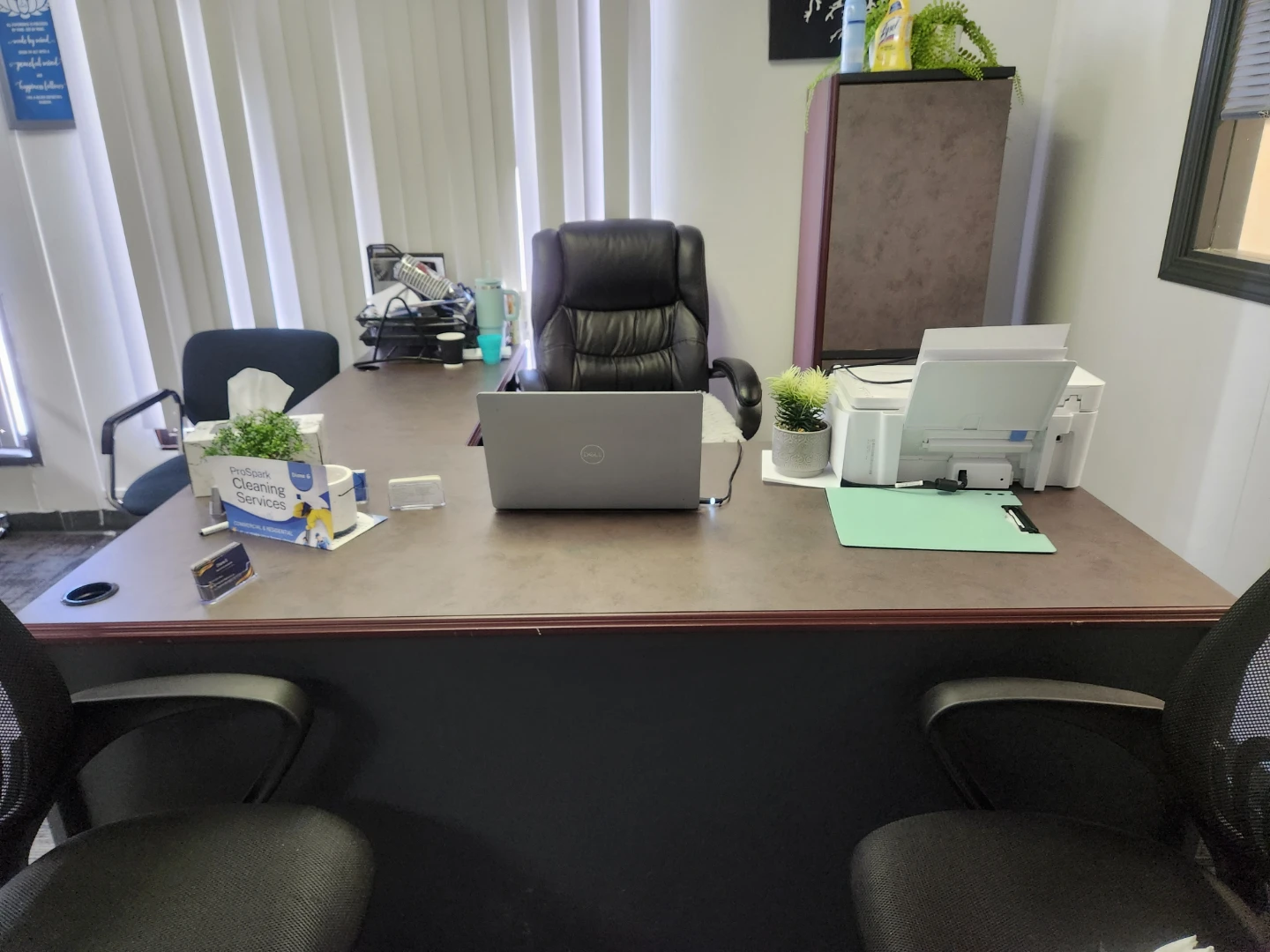 Office Desk with 1 Leather Chair