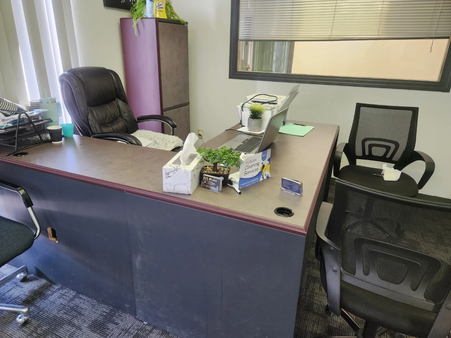Office Desk with 1 Leather Chair - photo 2
