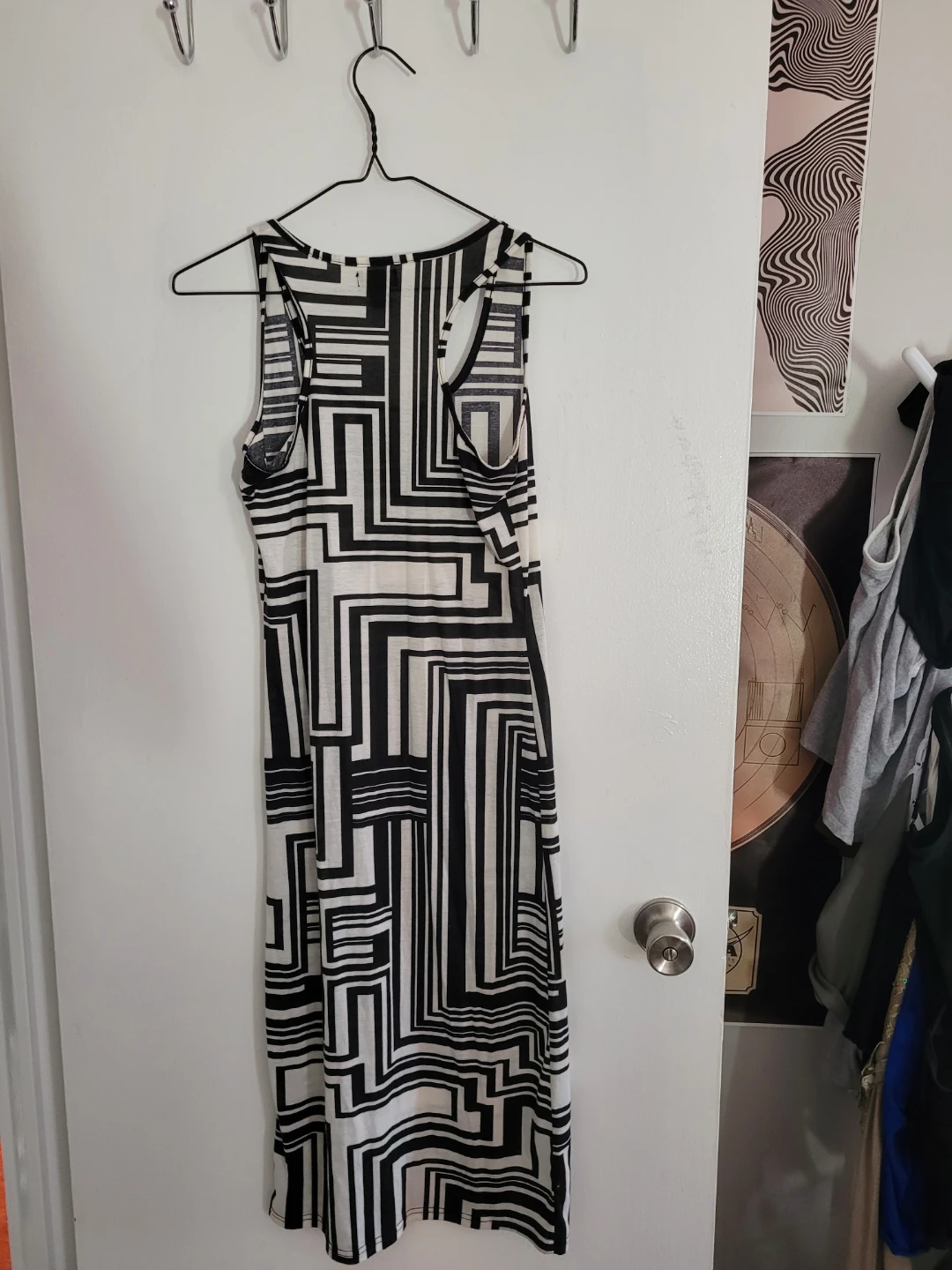 Black and White Geometric Print Tank Dress - photo 2