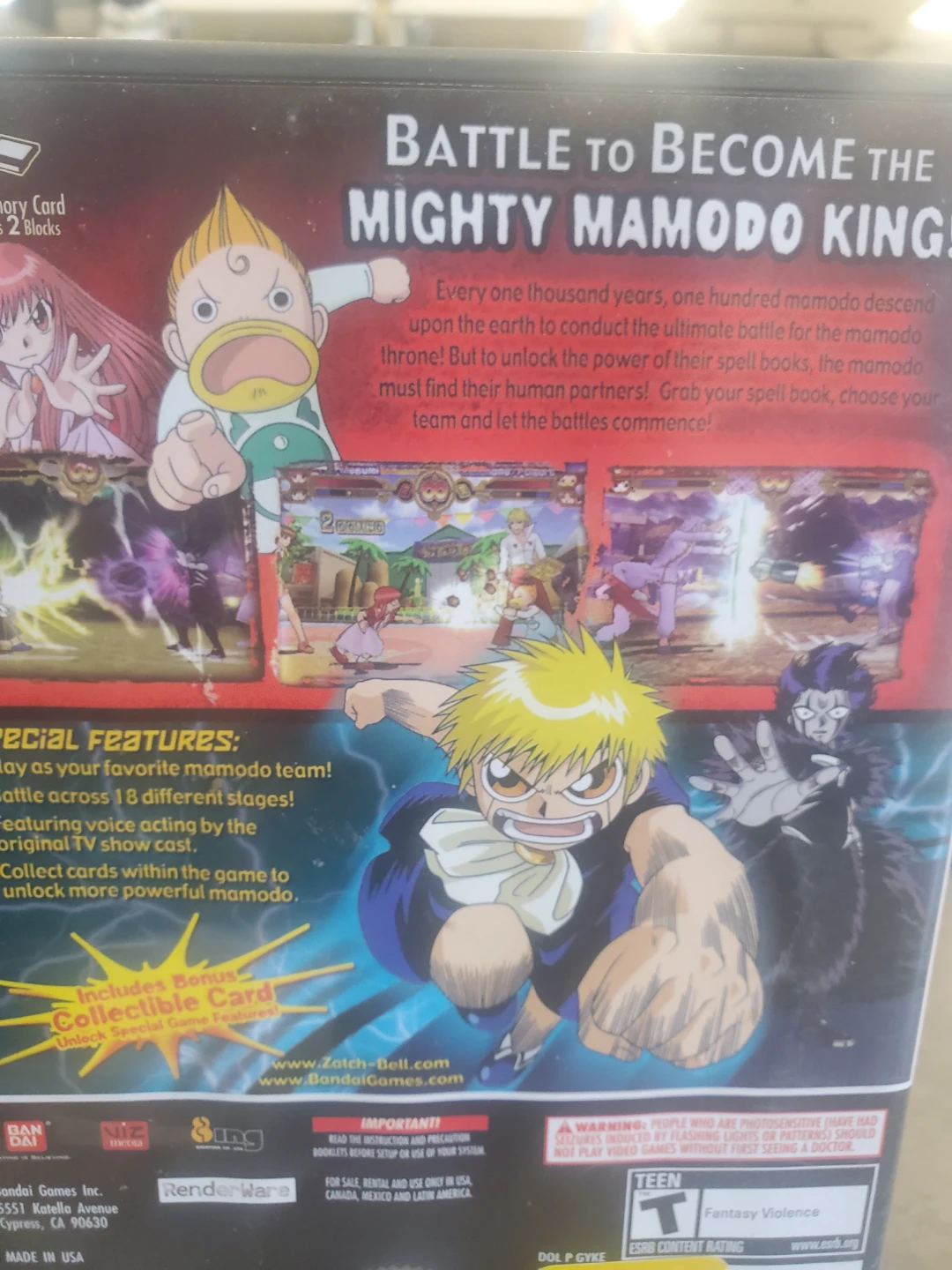 Zatch Bell! Mamodo Battles Nintendo GameCube Game - photo 2