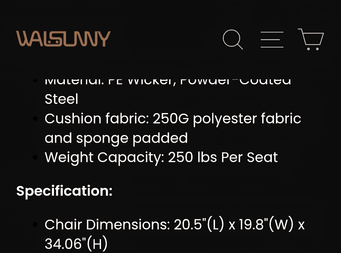 3 WALSUNNY Rattan Patio Chair - photo 4
