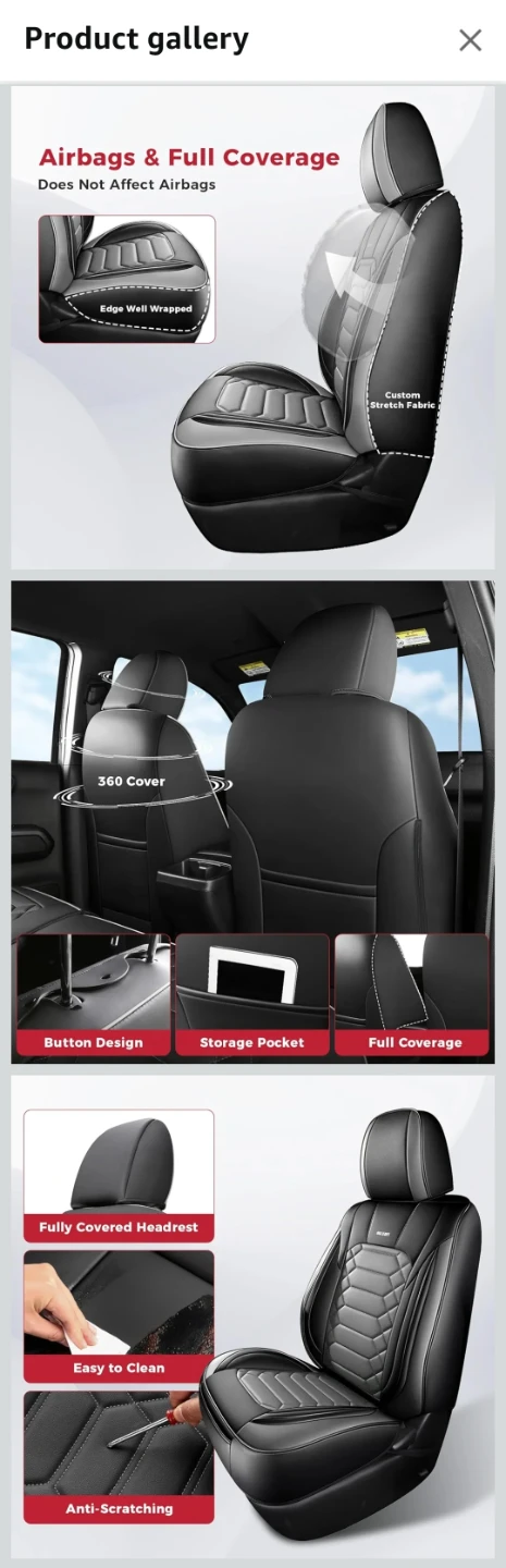 FREESOO Toyota Tacoma Custom Seat Covers (2016-2023) - Full Set - photo 5