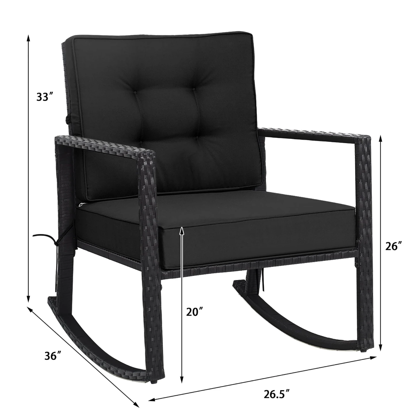 Costway Patio Rattan Rocker Chair - photo 4