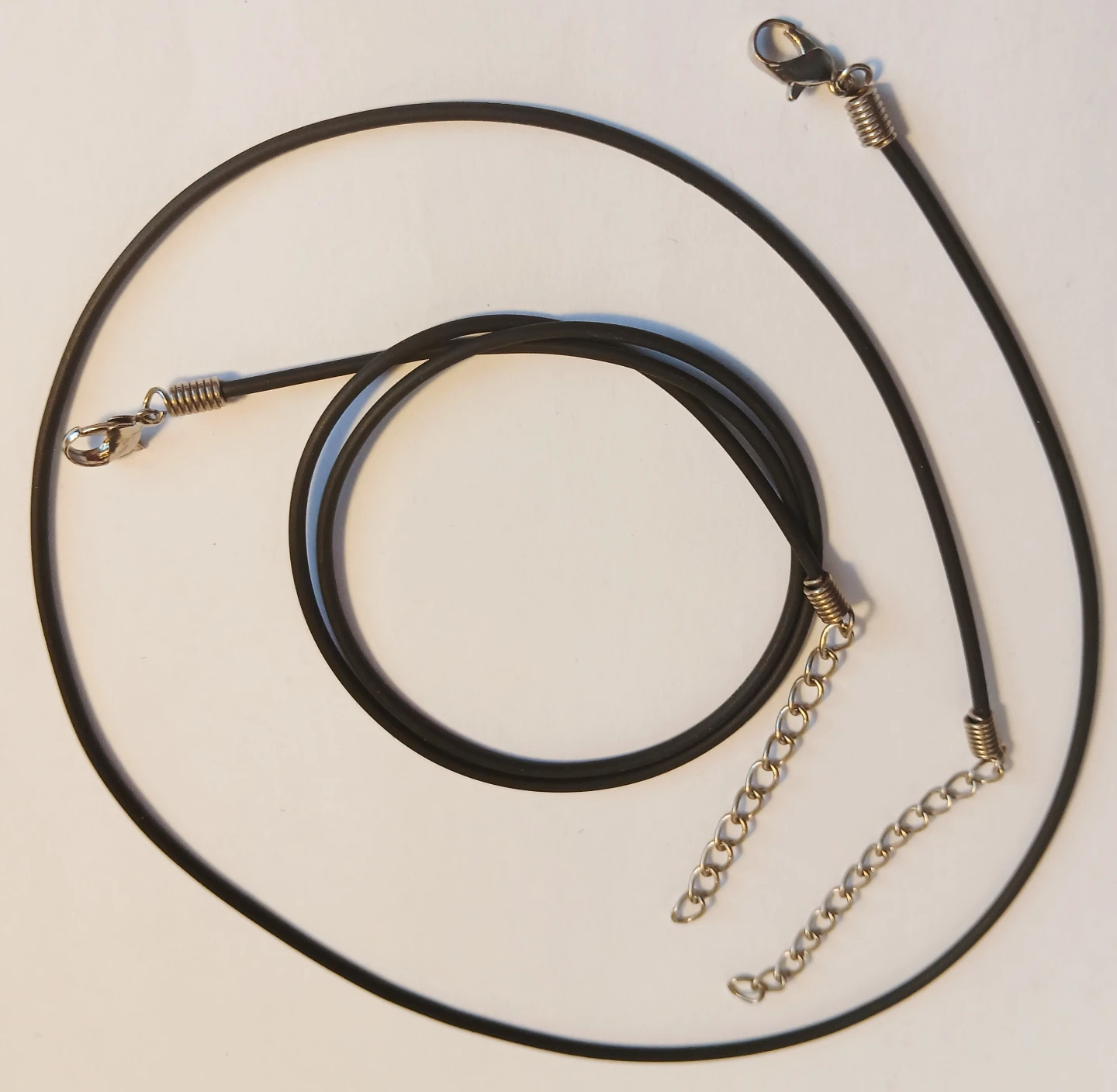 2 Black Rubber Necklace Cords with Clasps - photo 4