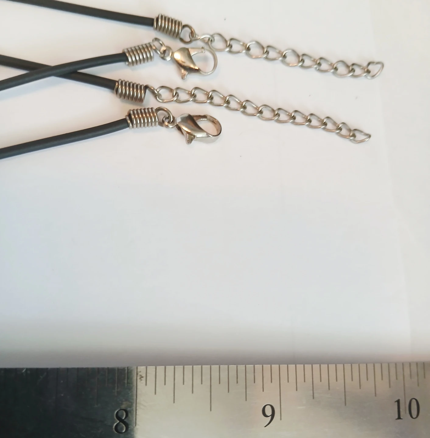 2 Black Rubber Necklace Cords with Clasps - photo 5