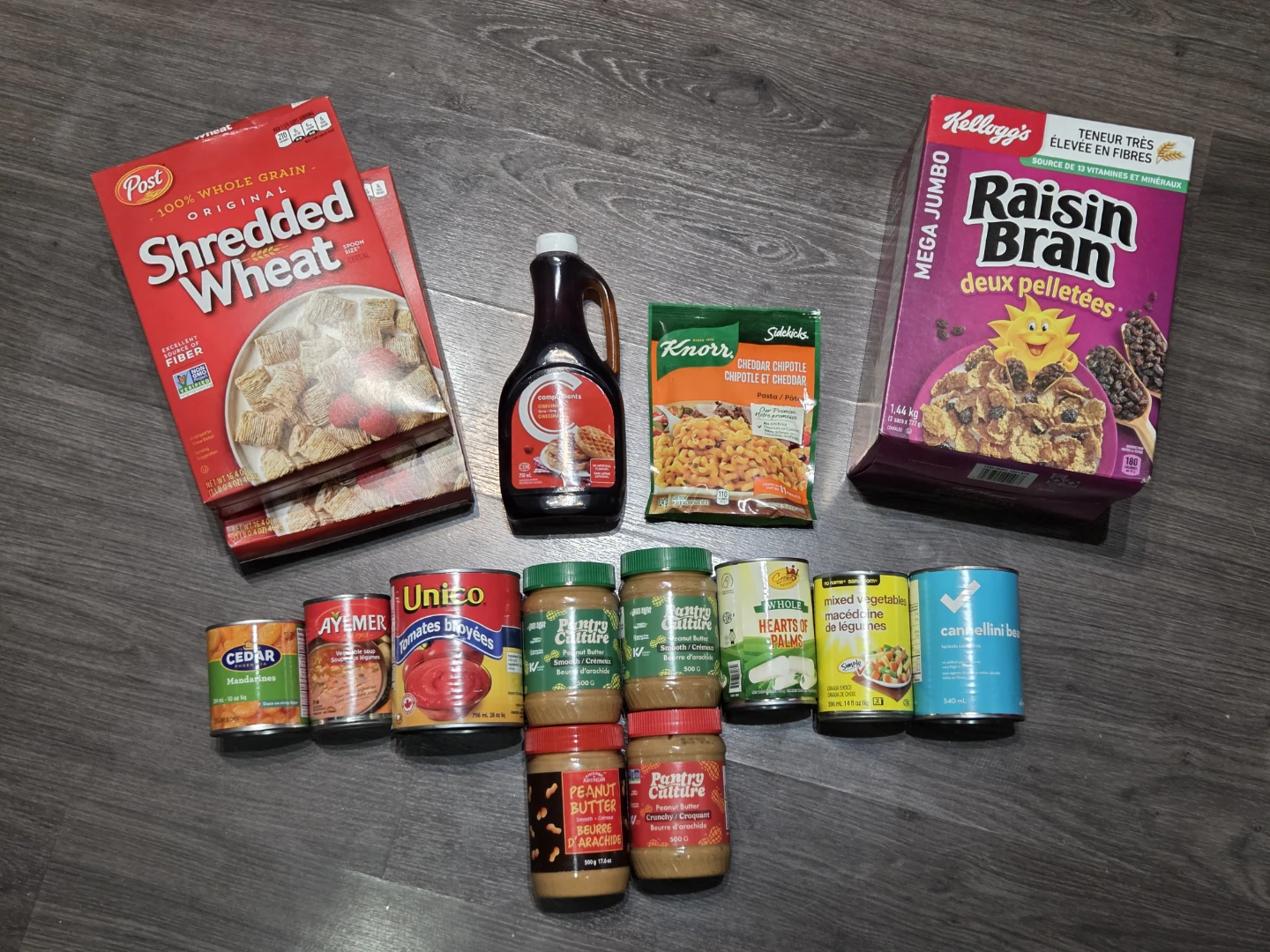 Free food / Groceries (Unopened cans and boxes)