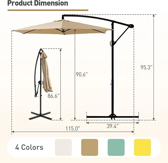 Tan Cantilever Patio Umbrella - photo 2