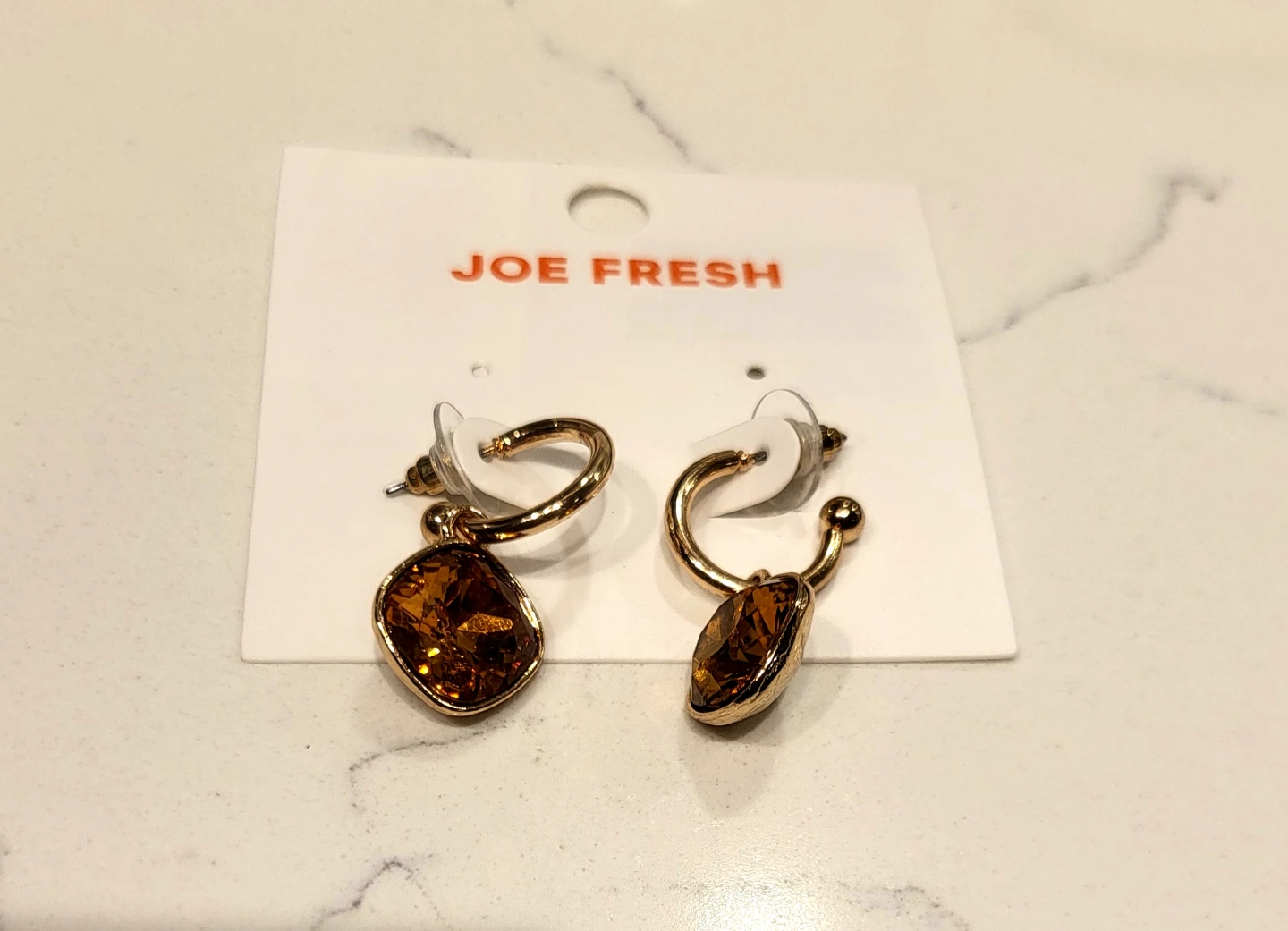 Joe Fresh Women's Amber Gemstone Hoop Earrings