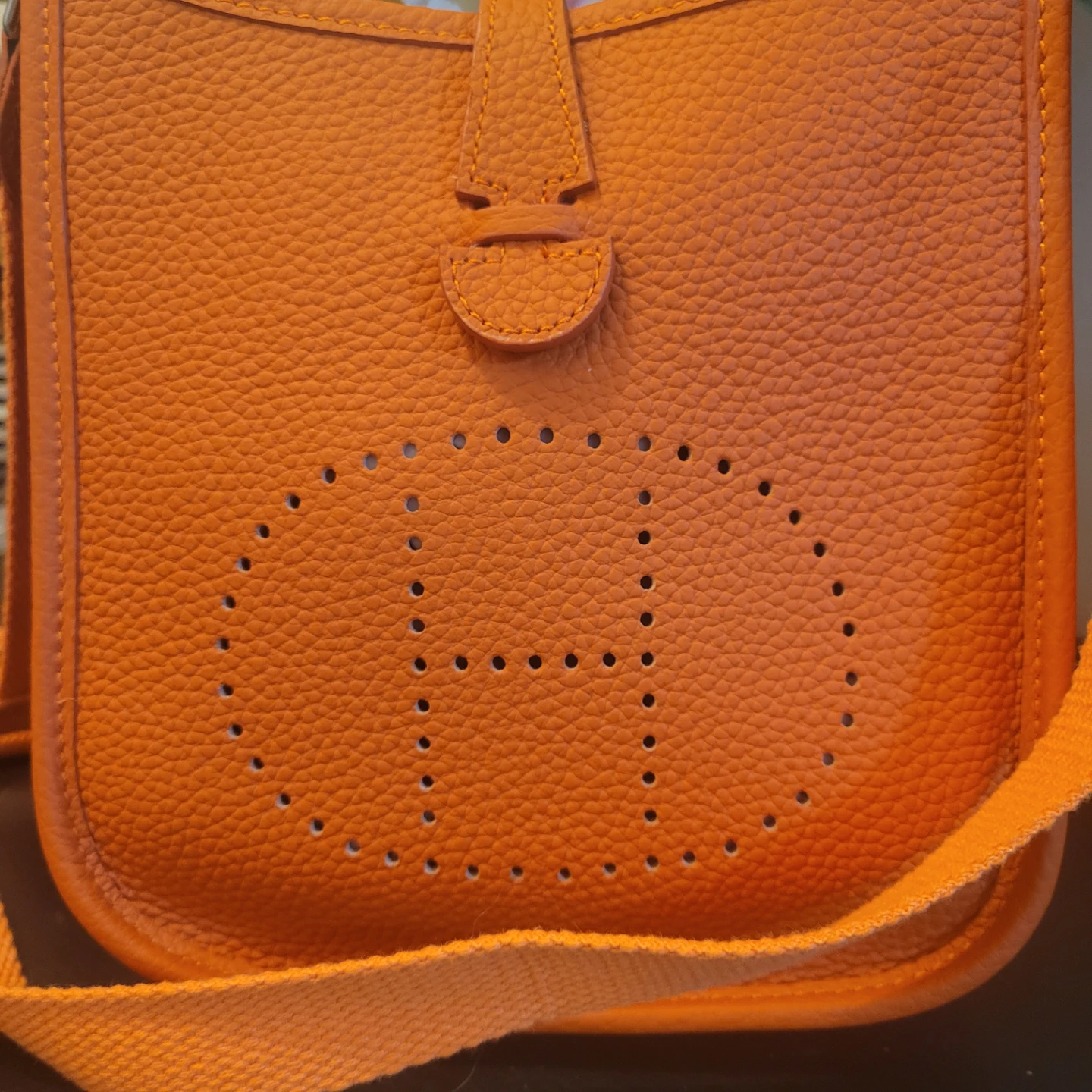 Orange Leather Crossbody Bag - photo 2