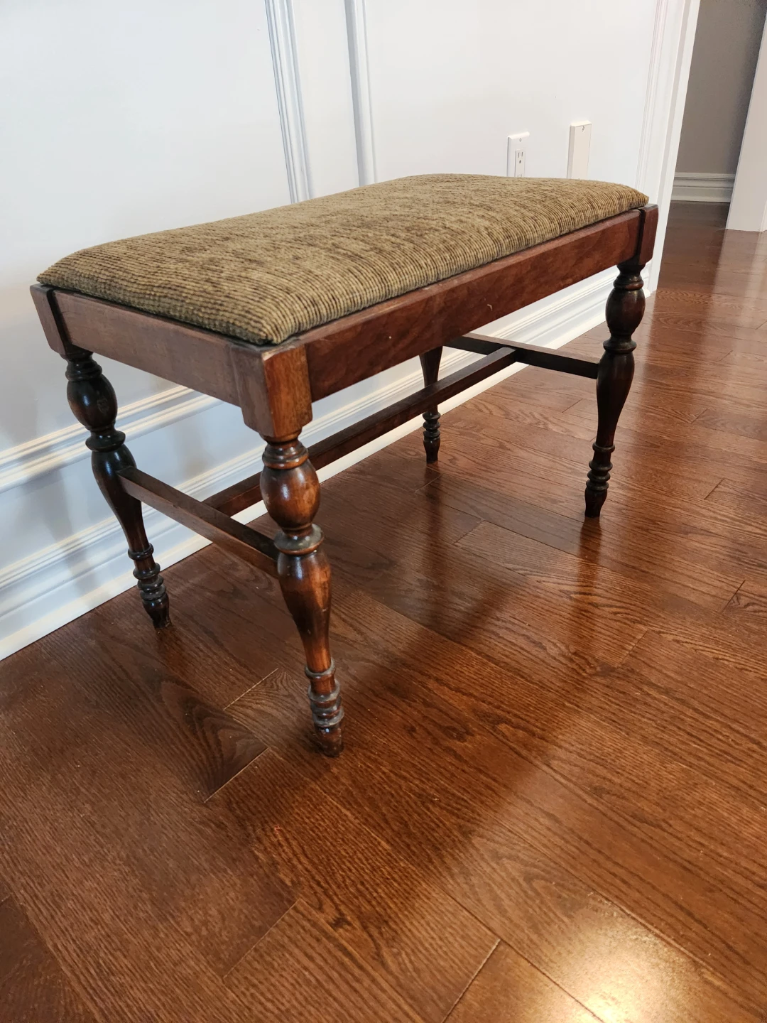 Wooden Bench with Upholstered Seat - photo 2