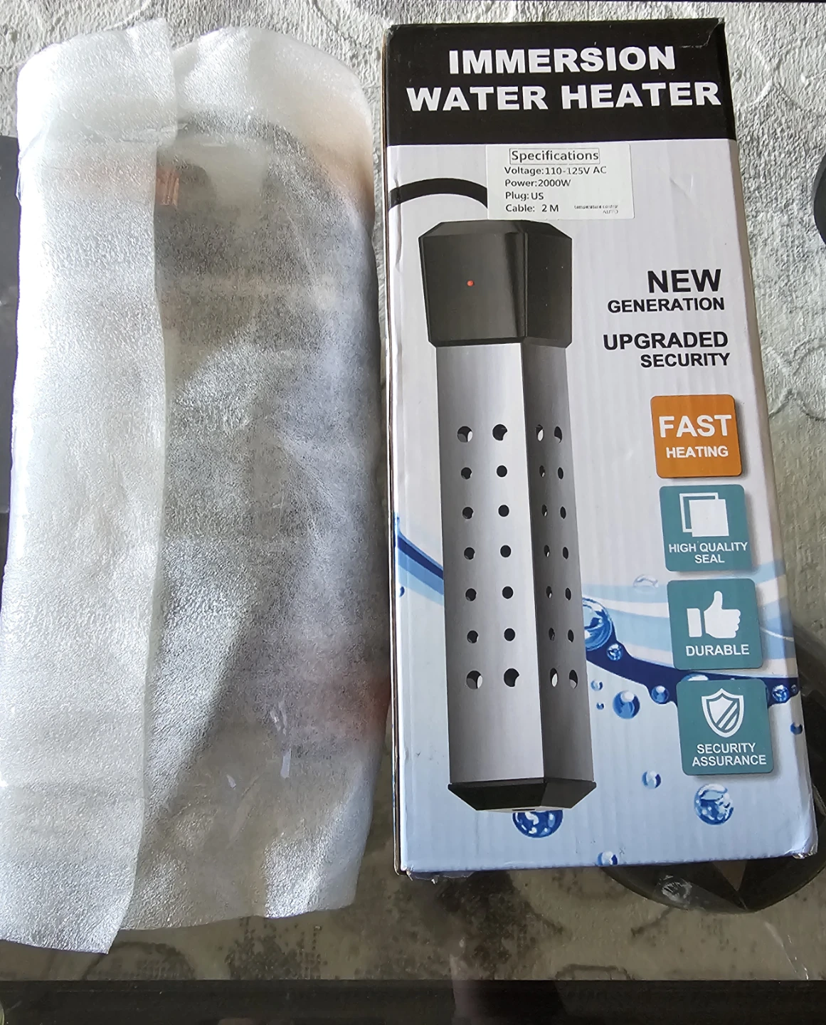 New Immersion Water Heater 2000 Watts - photo 2