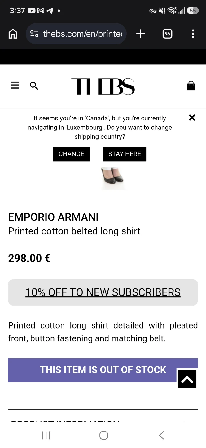 Emporio Armani Printed Cotton Long Shirt (no belt) - photo 2